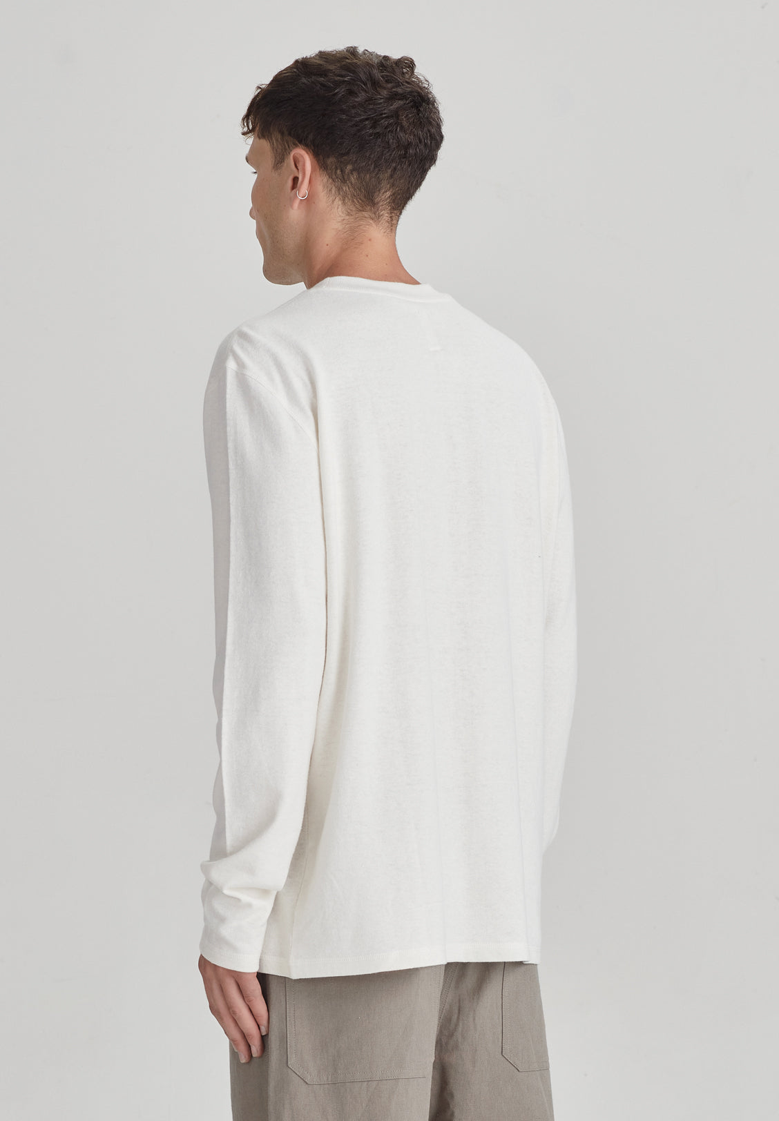 HEMP JERSEY LS, RICE WHITE