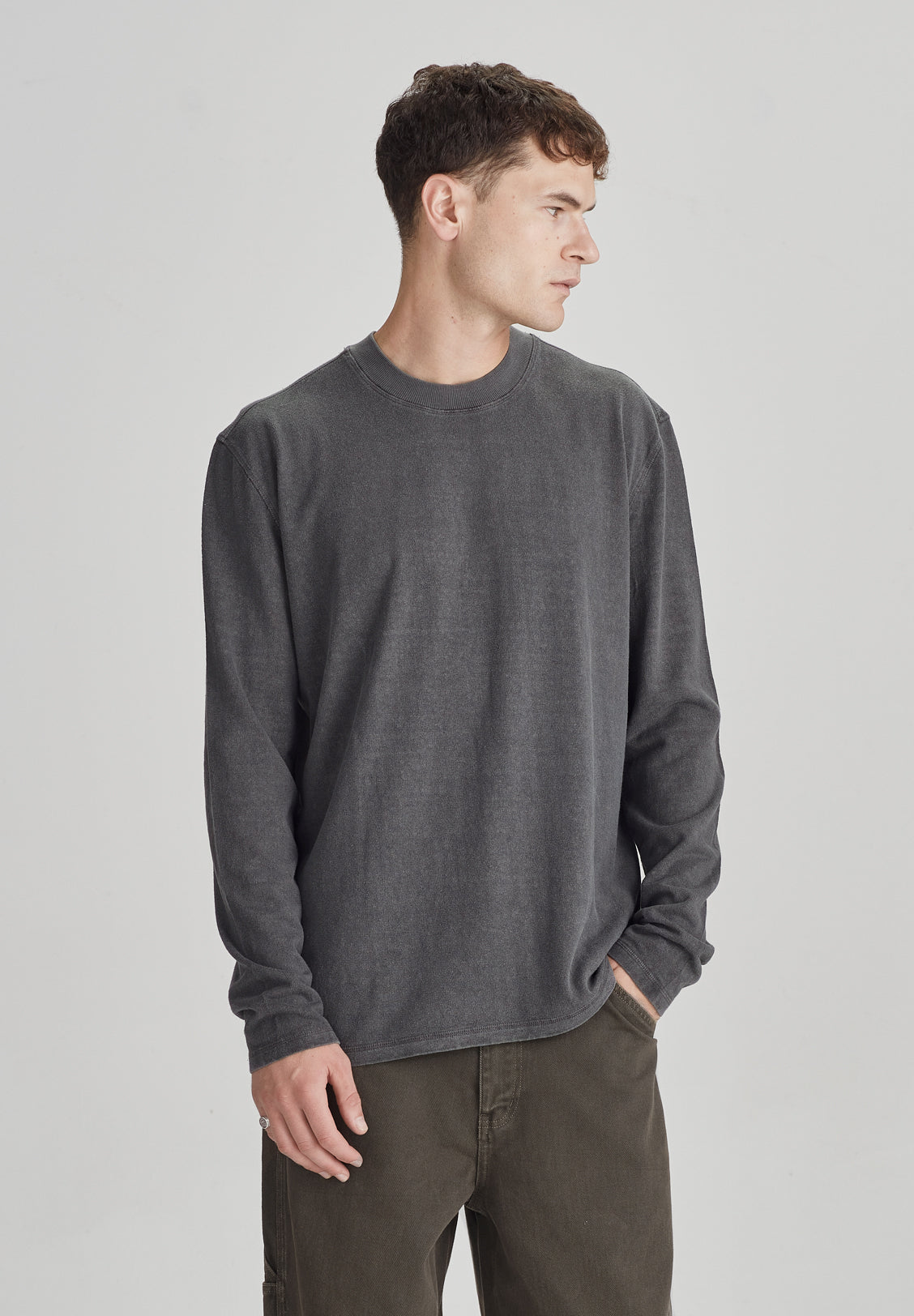 HEMP JERSEY LS, VINTAGE GREY