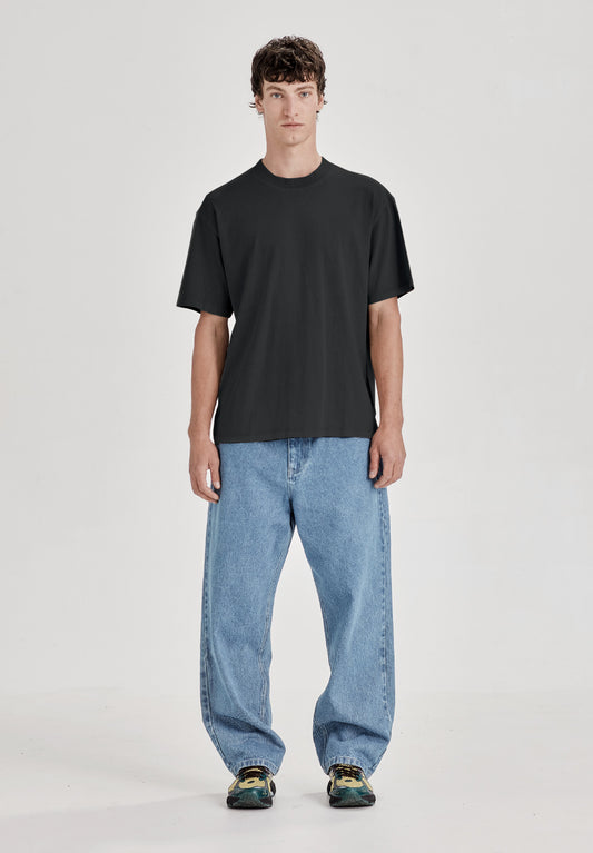 MENS RELAXED TEE, BLACK (available in Packs)