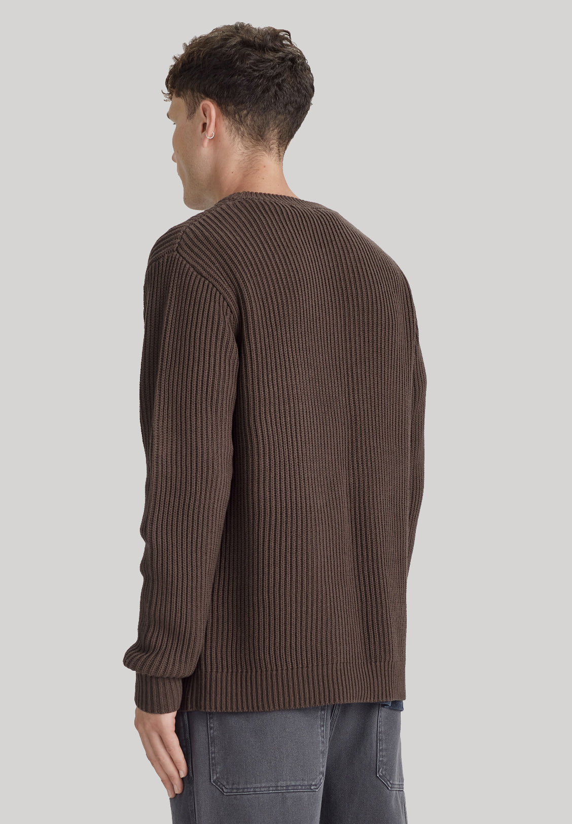COTTON/WOOL JUMPER, COCOA