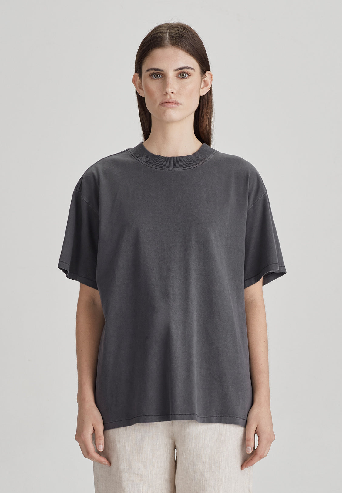 WOMENS BOY TEE, VINTAGE GREY
