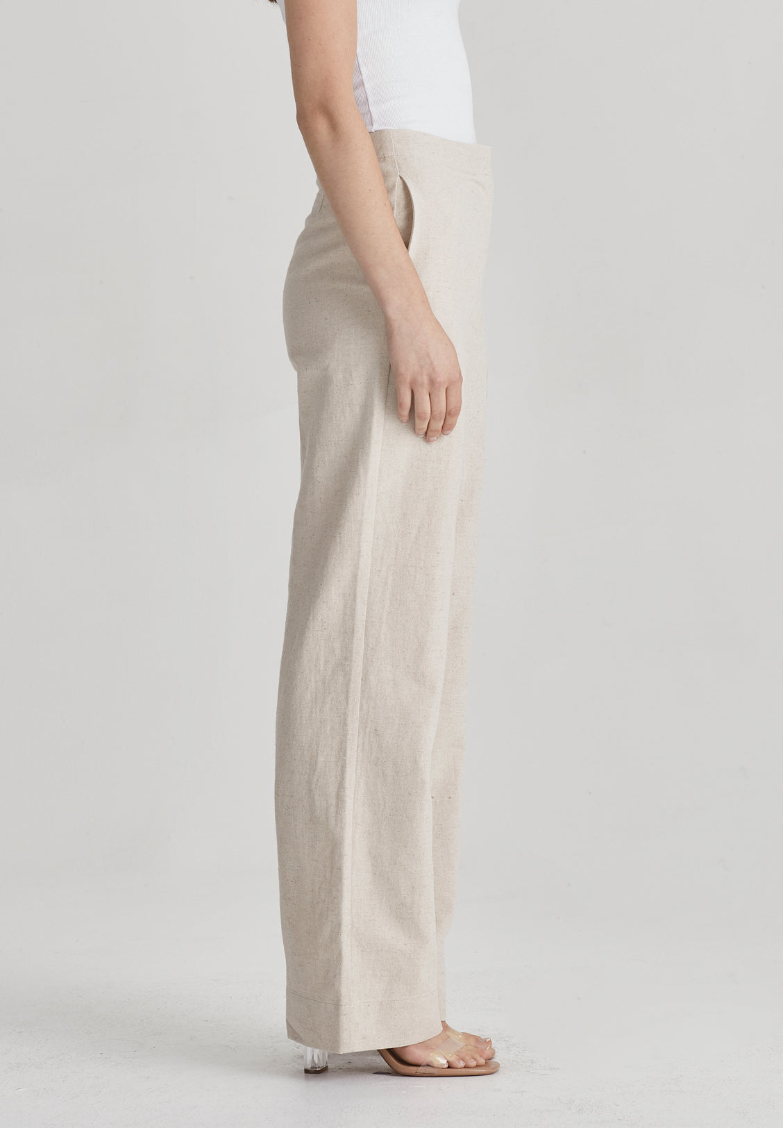 TAILORED RELAXED LEG PANT, NATURAL