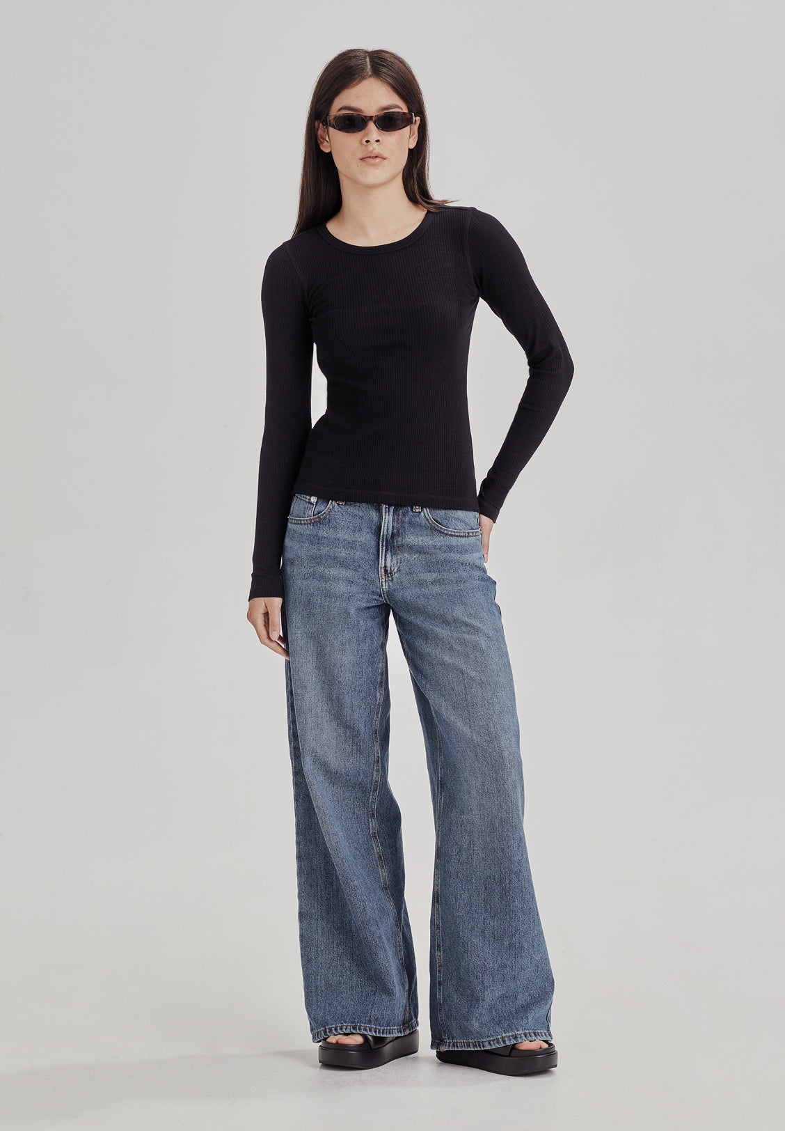 BASE RIB LS, BLACK