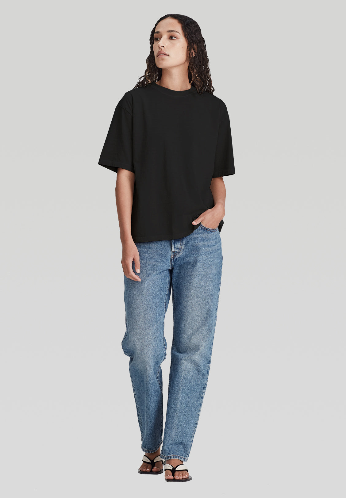 WOMENS RELAXED TEE, BLACK