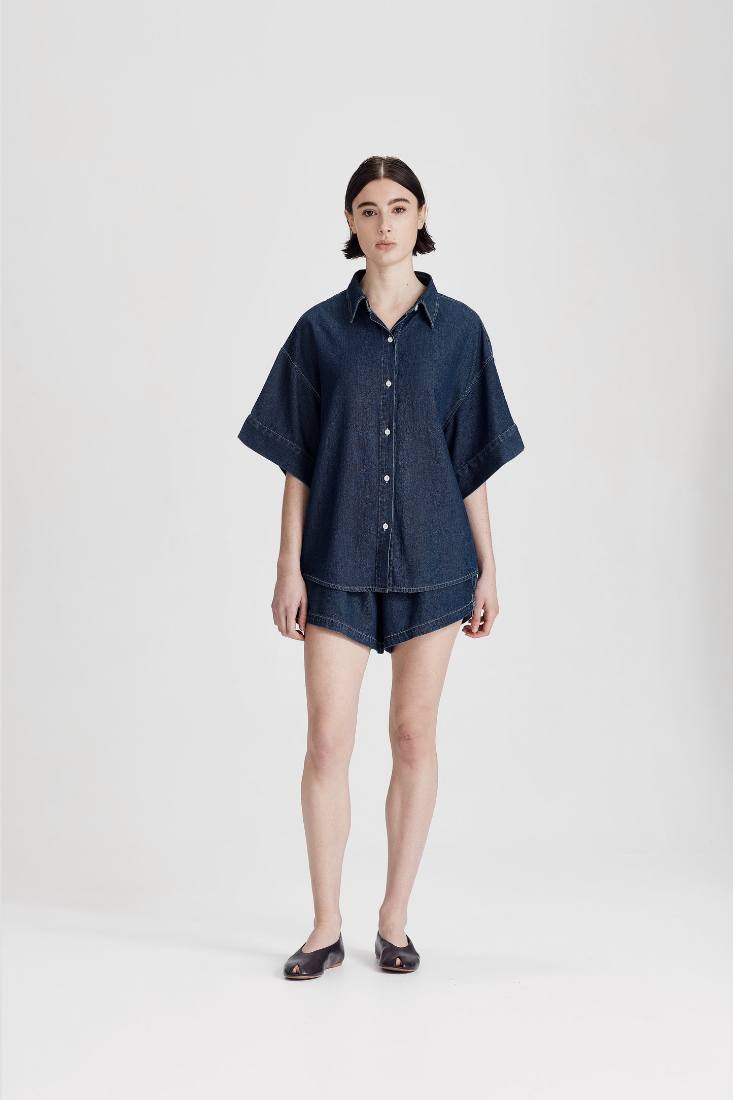 BOYFRIEND SHIRT, DARK CHAMBRAY