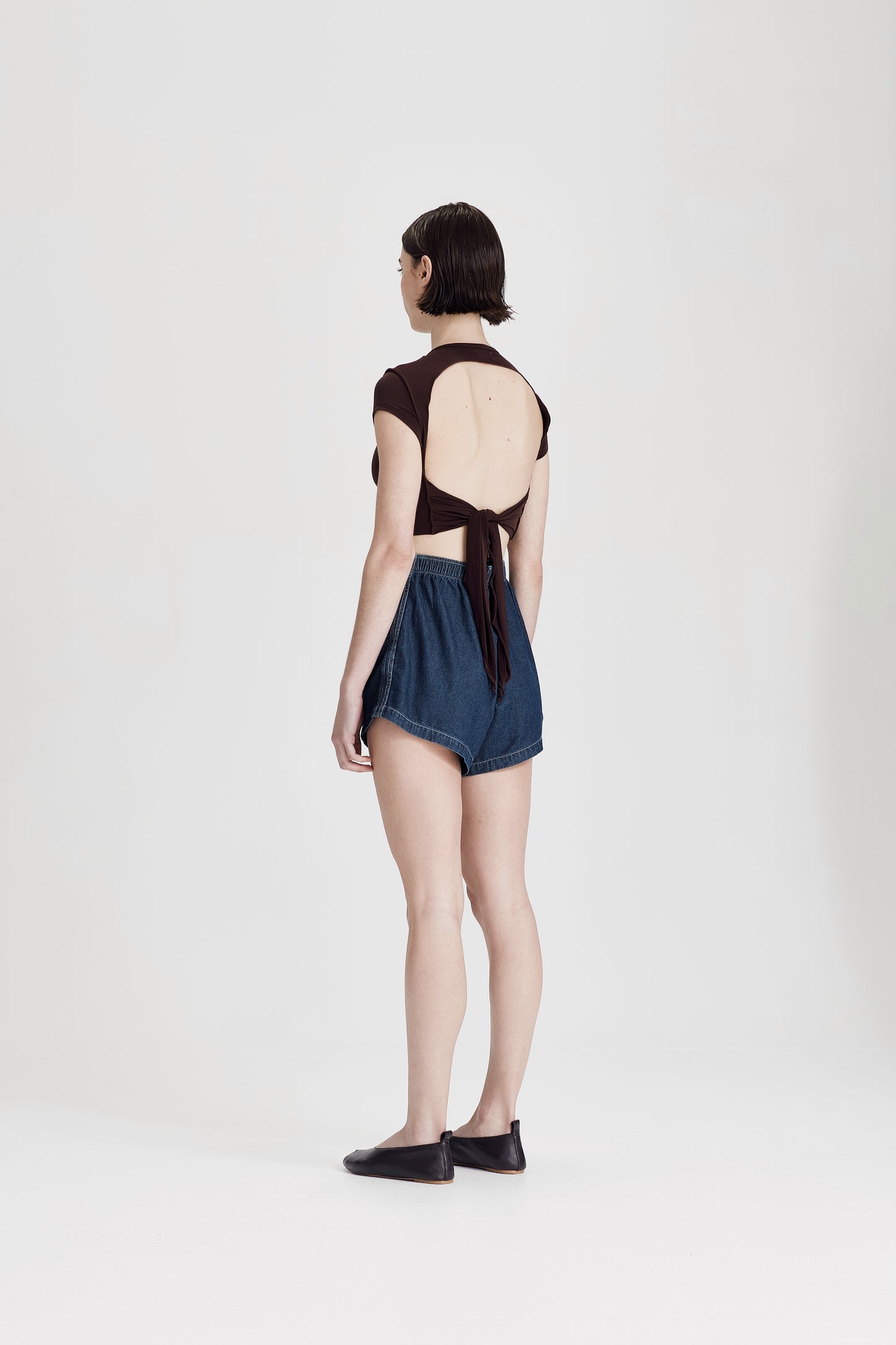 BOYFRIEND SHORT, DARK CHAMBRAY