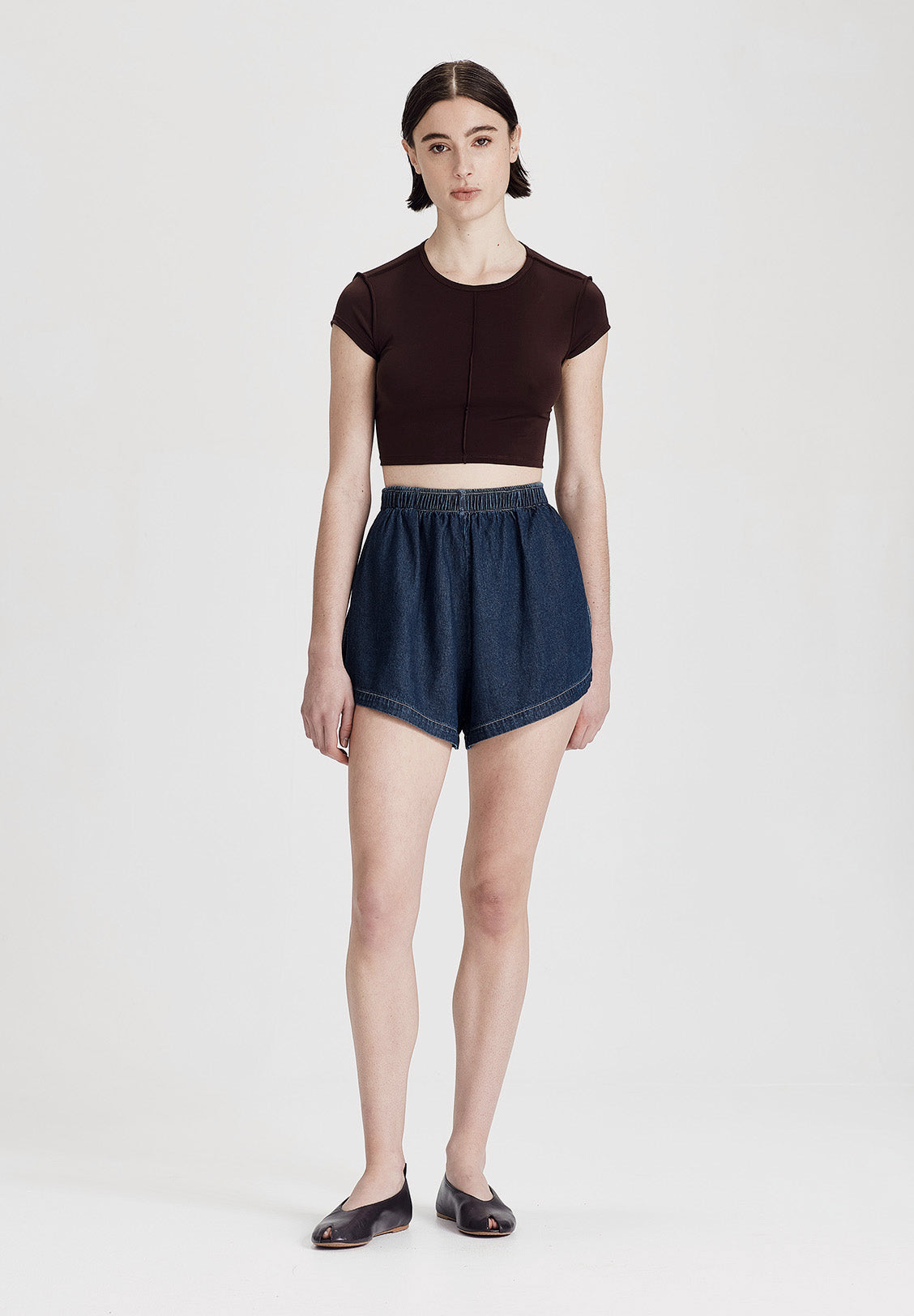 BOYFRIEND SHORT, DARK CHAMBRAY