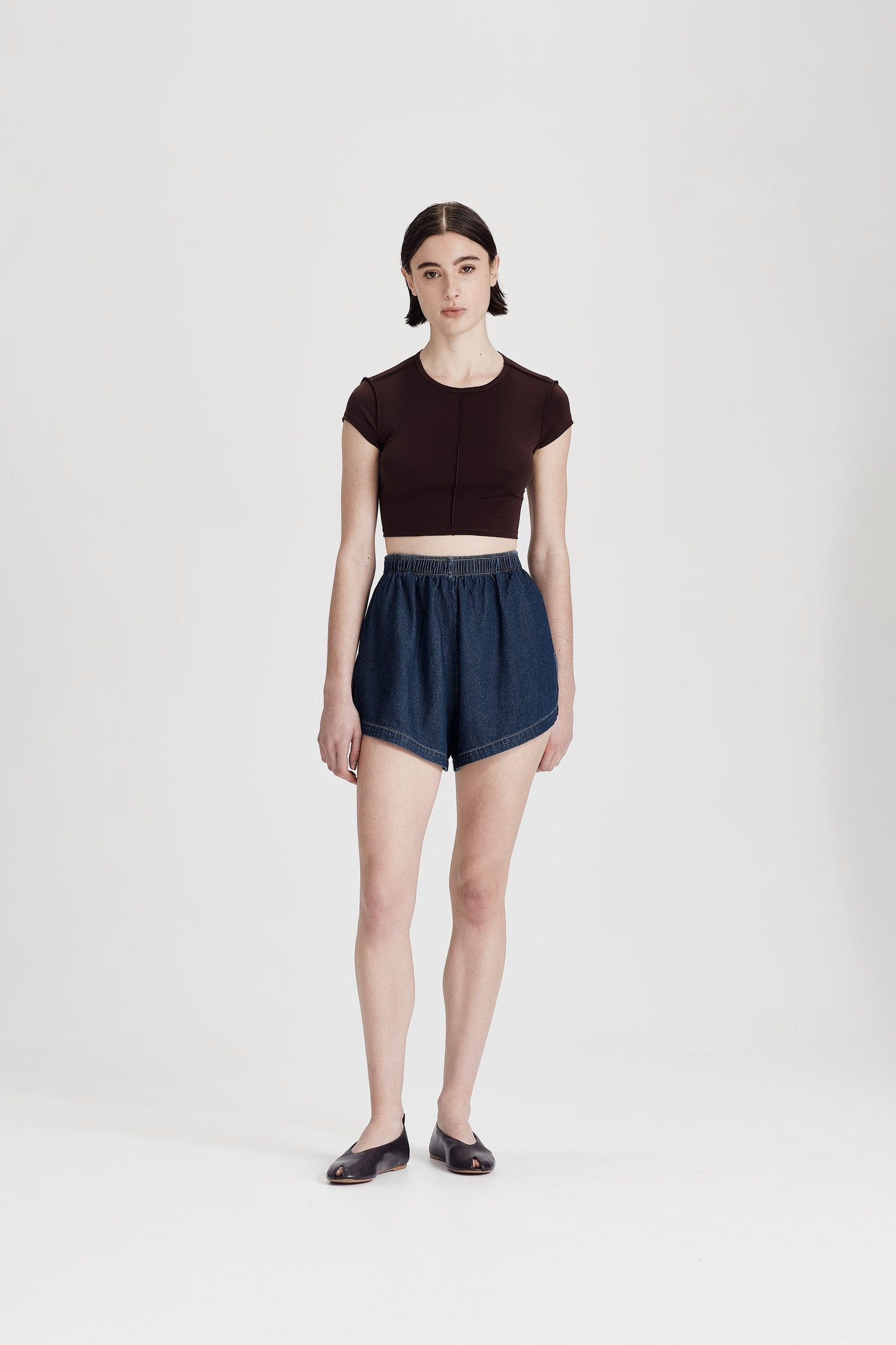 BOYFRIEND SHORT, DARK CHAMBRAY