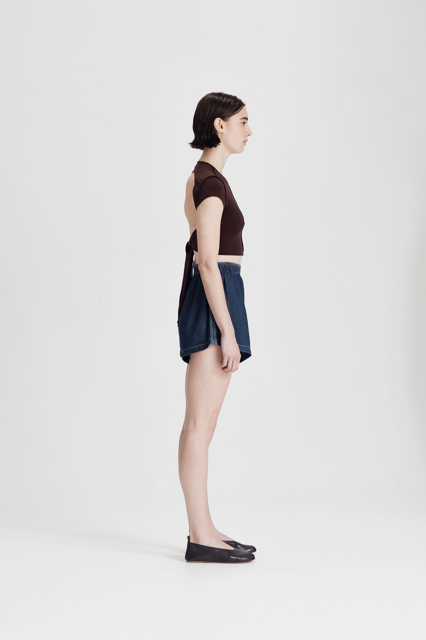 BOYFRIEND SHORT, DARK CHAMBRAY