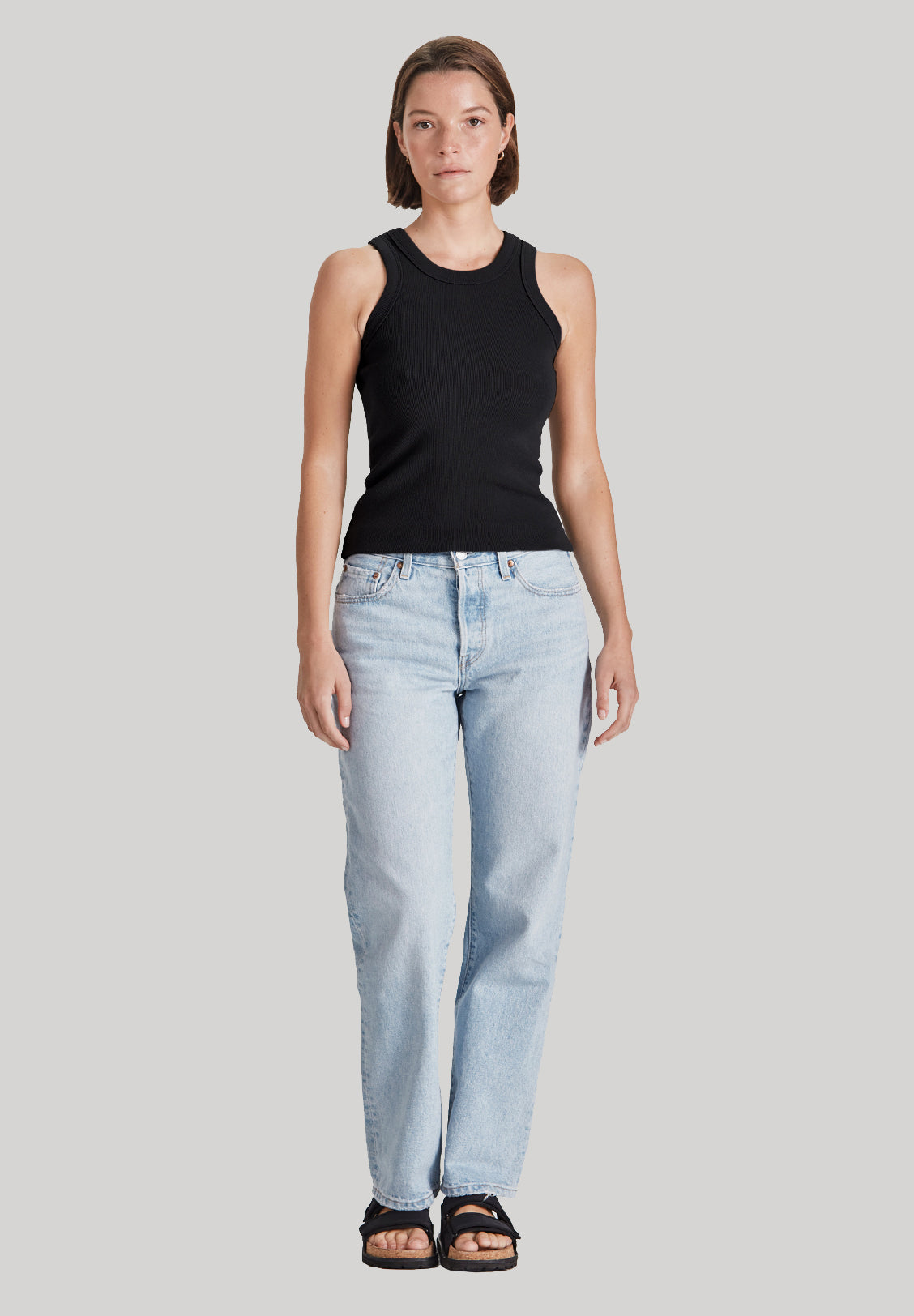 FITTED RIB TANK, BLACK