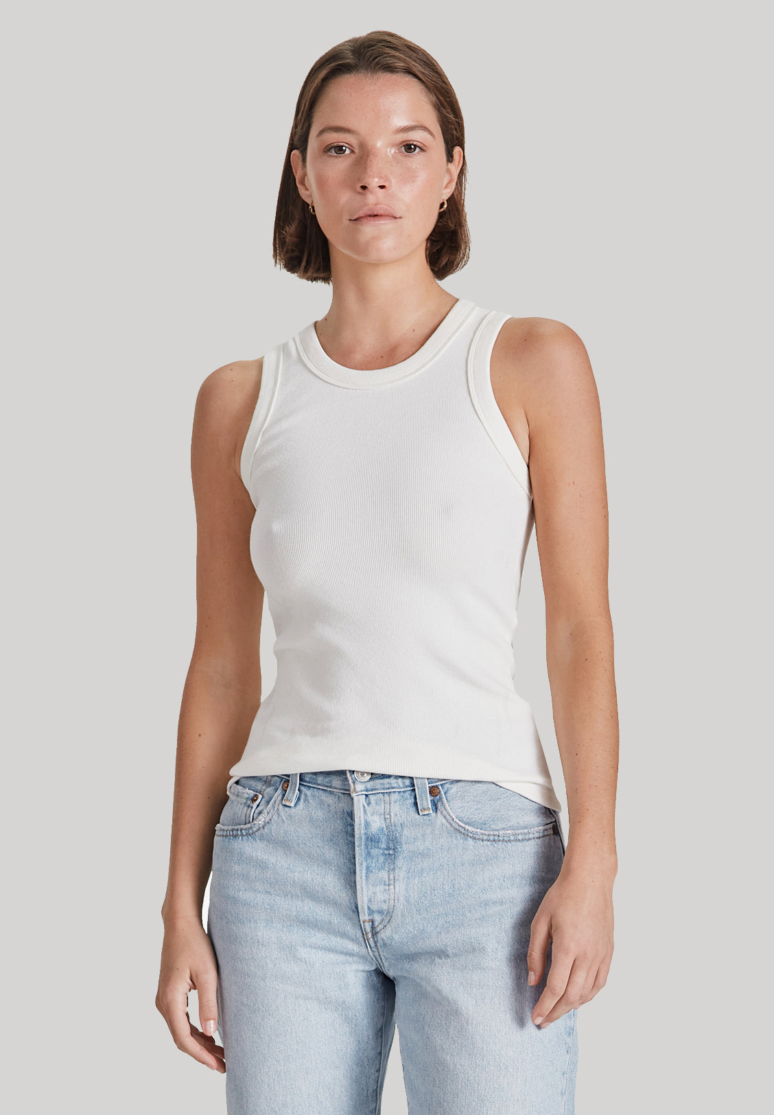 FITTED RIB TANK, WHITE