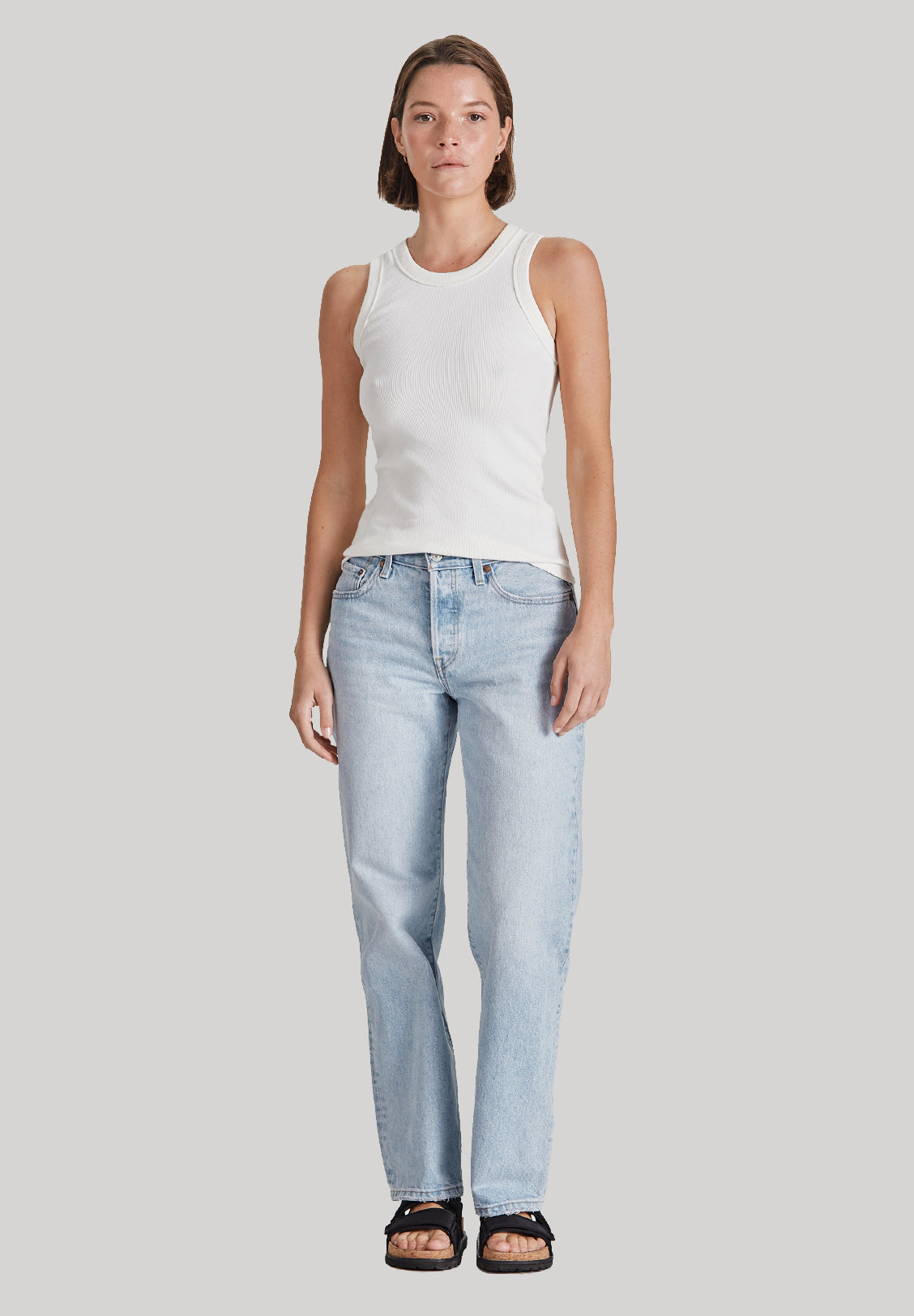 FITTED RIB TANK, WHITE