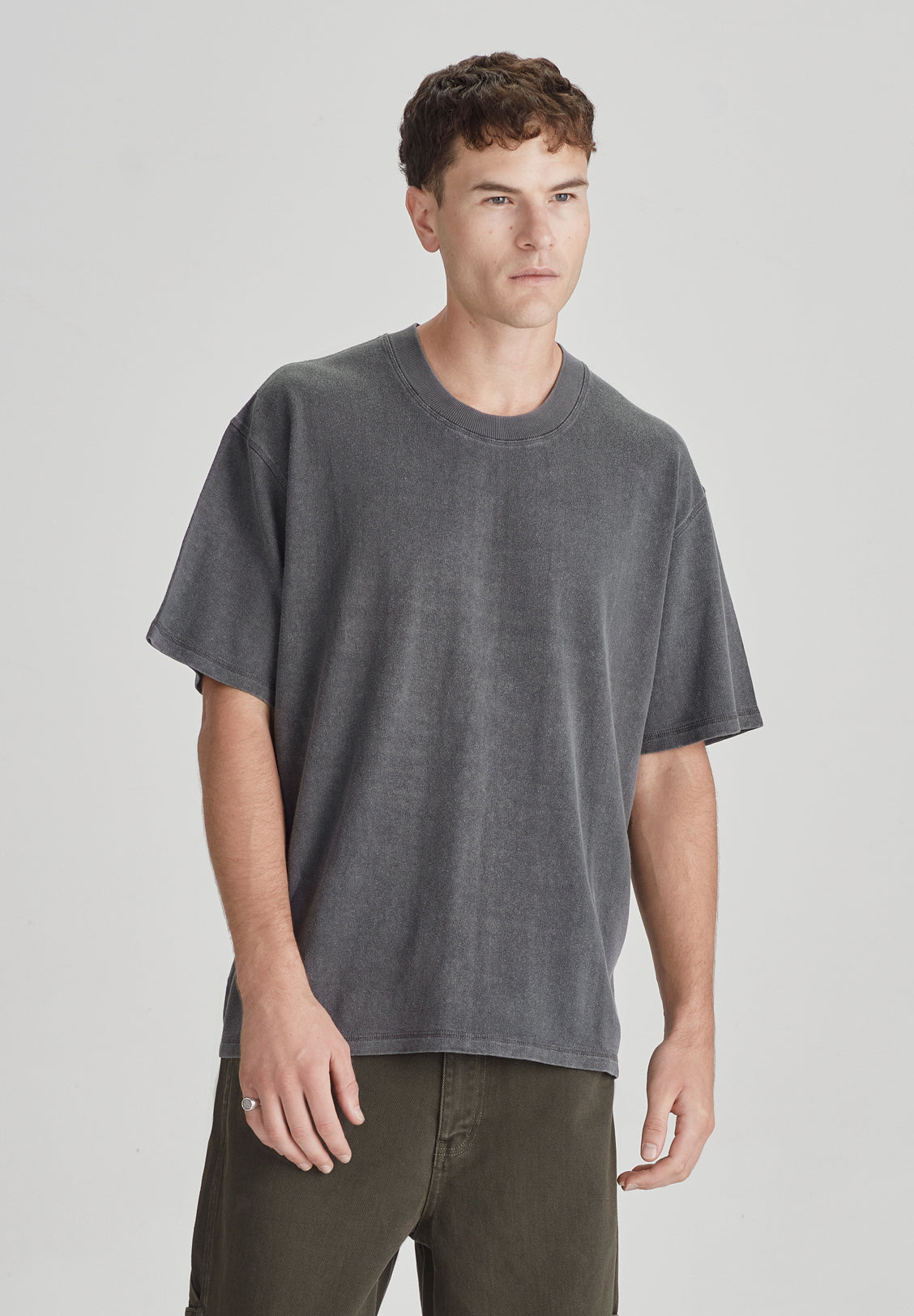 HEMP JERSEY SS TEE, VINTAGE GREY