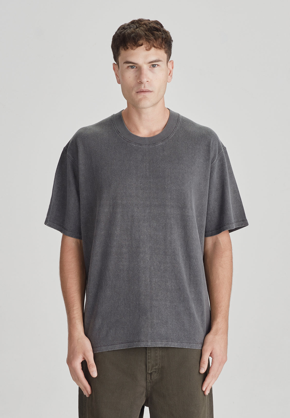 HEMP JERSEY SS TEE, VINTAGE GREY