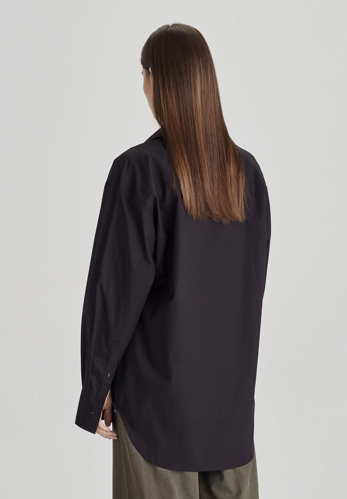 OVERSIZED POPLIN SHIRT, BLACK