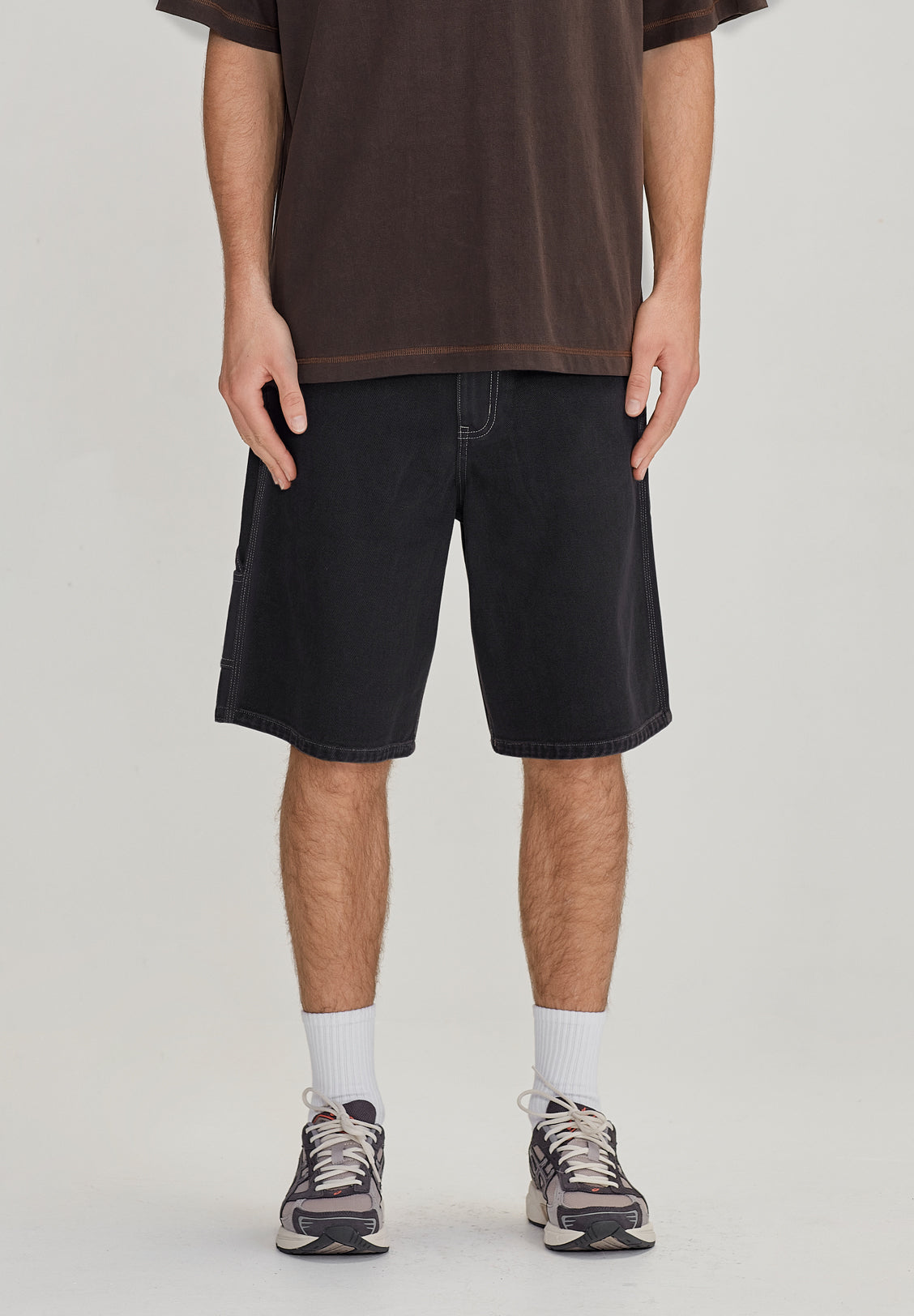 MENS CARPENTER SHORT, VINTAGE BLACK