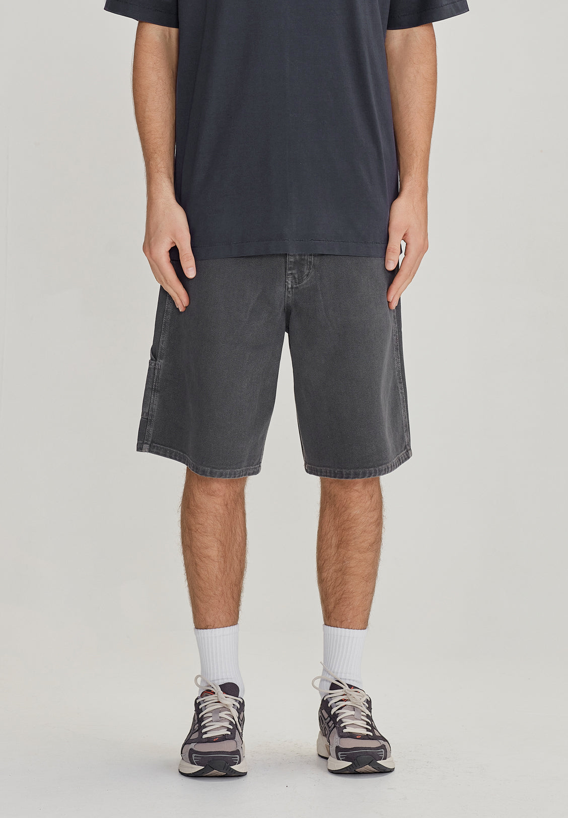 MENS CARPENTER SHORT, VINTAGE GREY