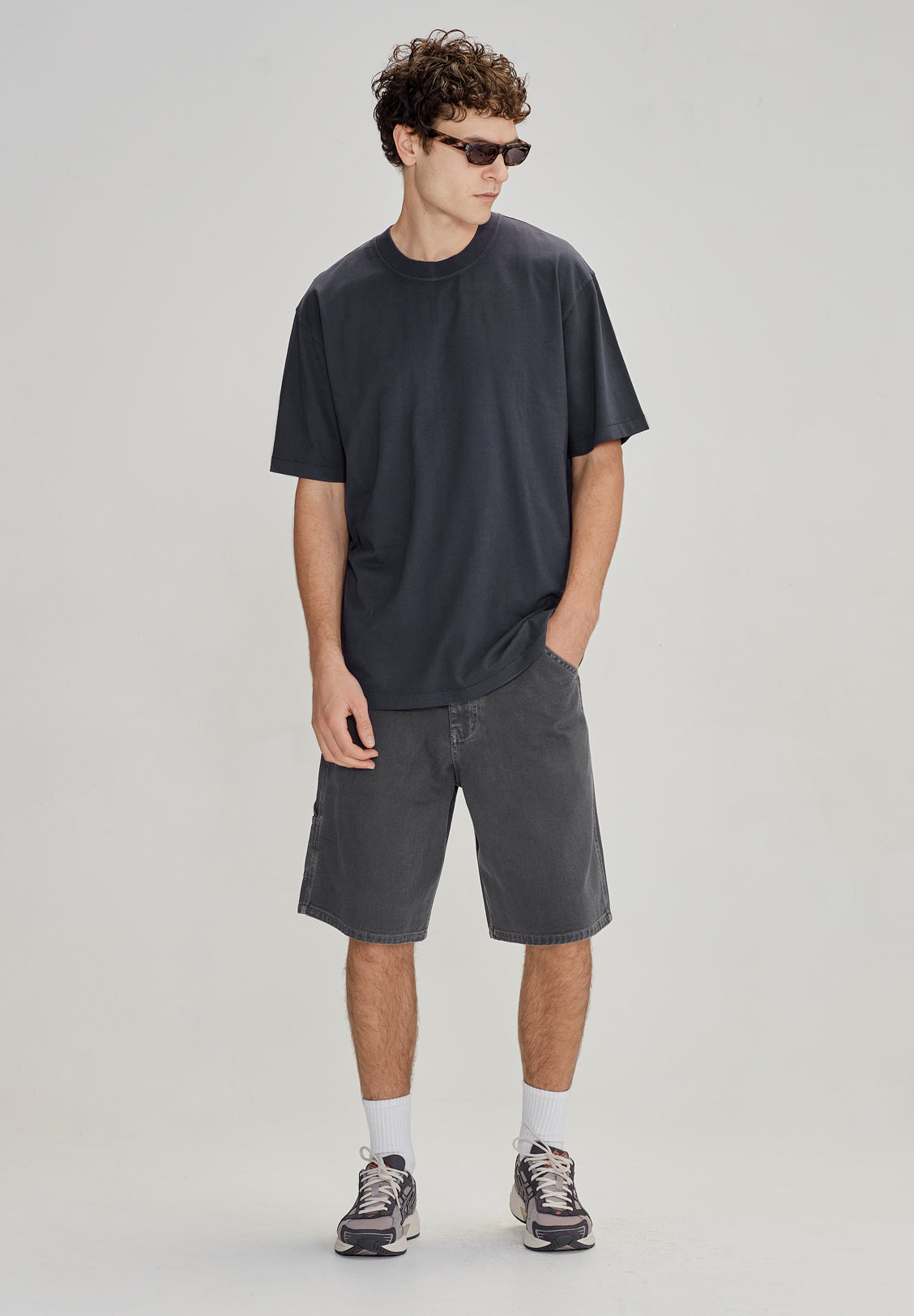 MENS CARPENTER SHORT, VINTAGE GREY