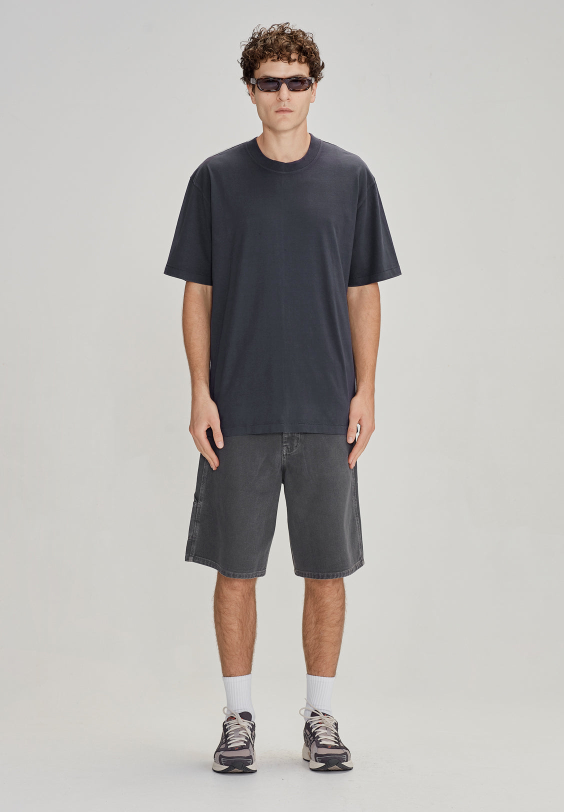 MENS CARPENTER SHORT, VINTAGE GREY