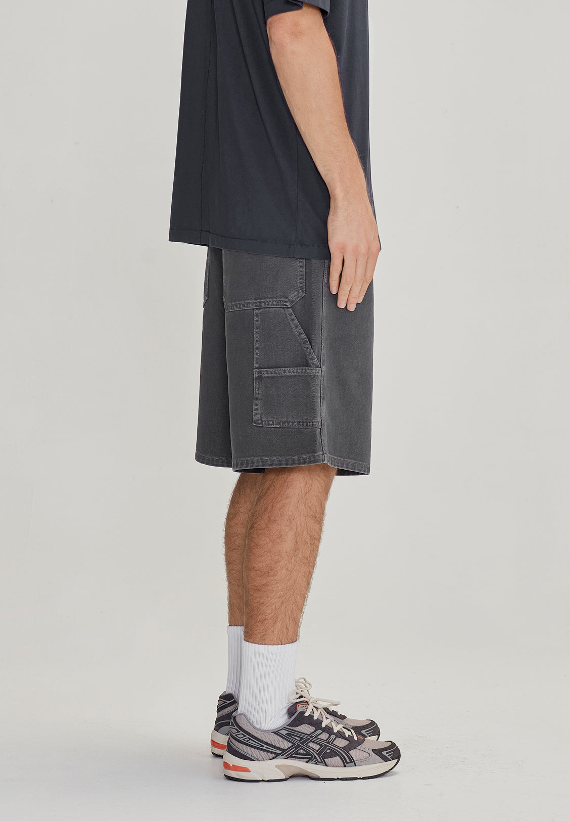 MENS CARPENTER SHORT, VINTAGE GREY