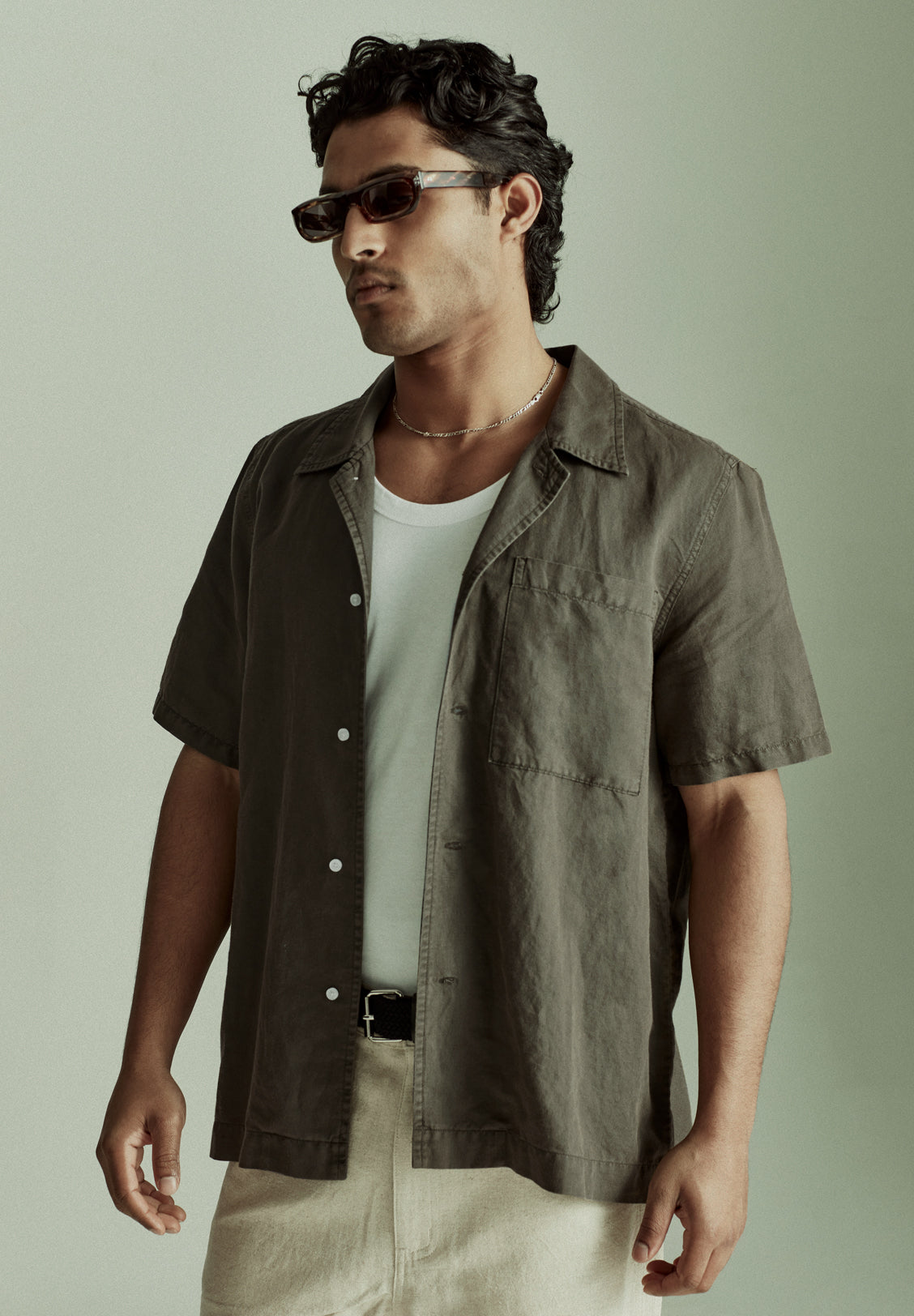 CAMPUS SS SHIRT, OLIVE GREY