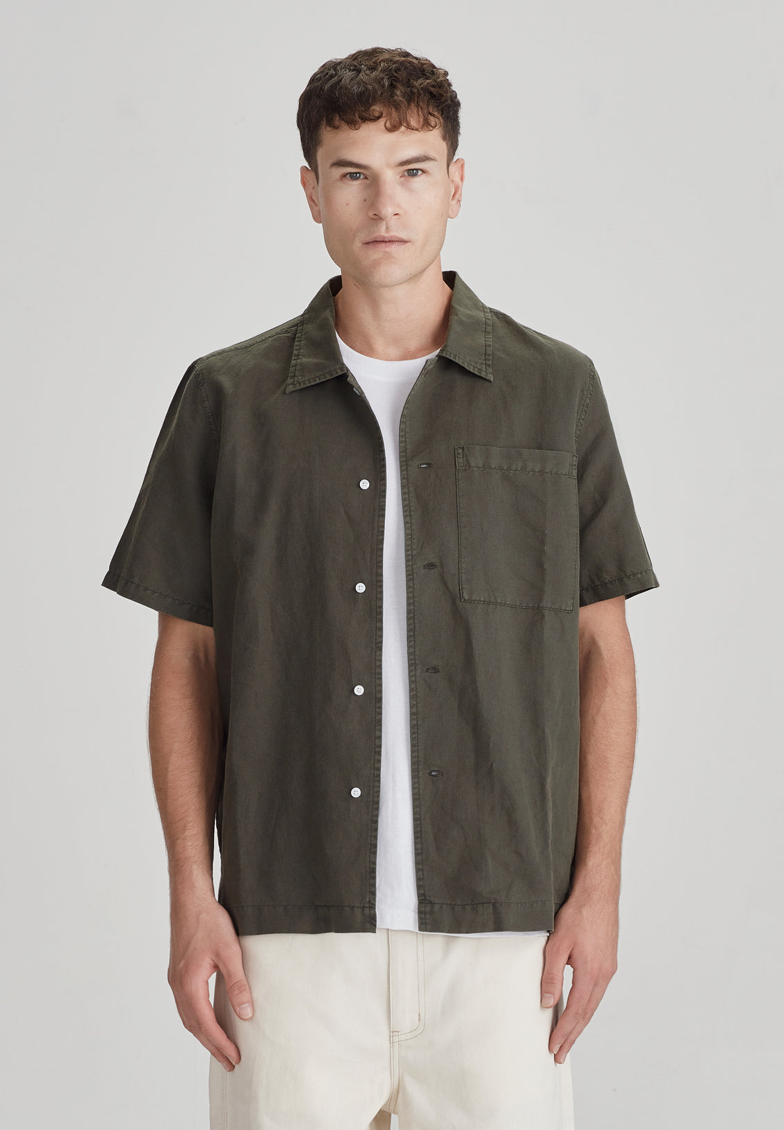 CAMPUS SS SHIRT, OLIVE GREY