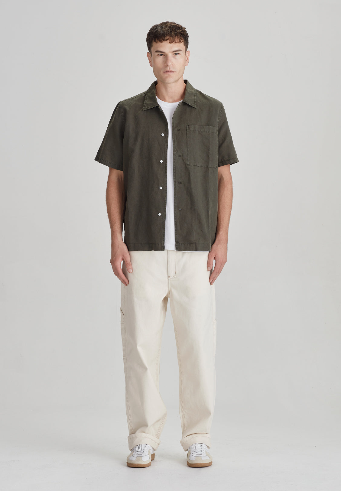 CAMPUS SS SHIRT, OLIVE GREY