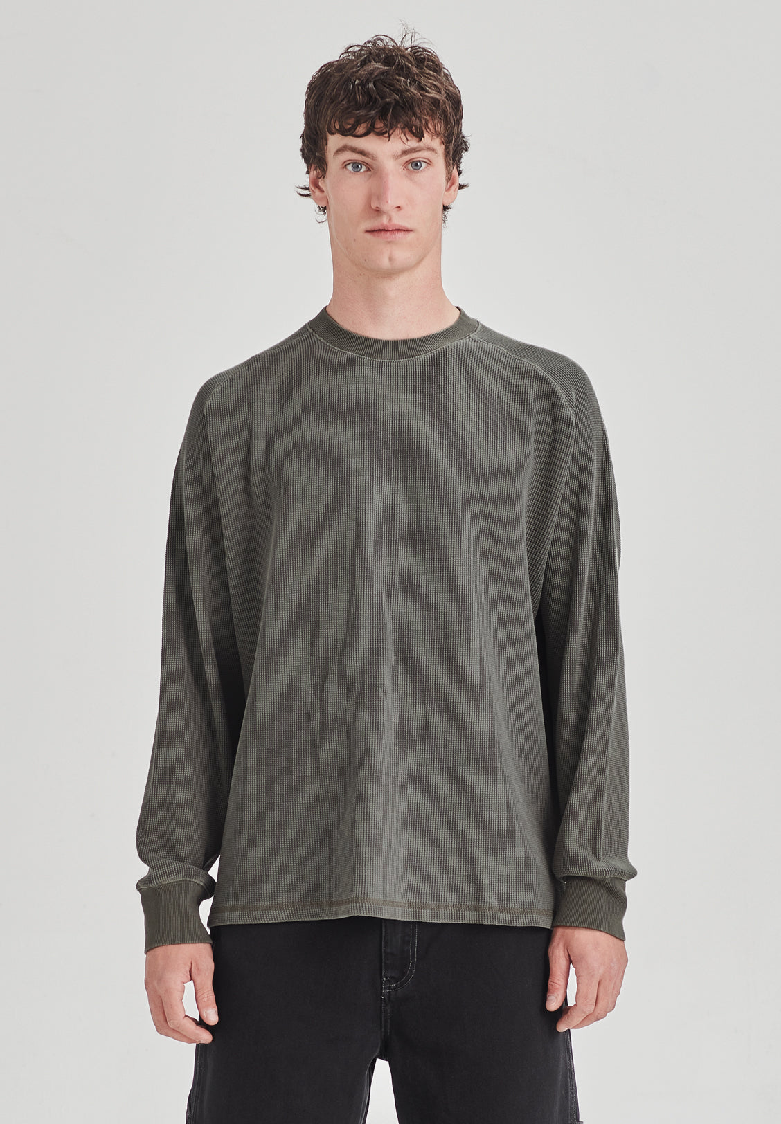 HEAVY WAFFLE LS, VINTAGE FOG