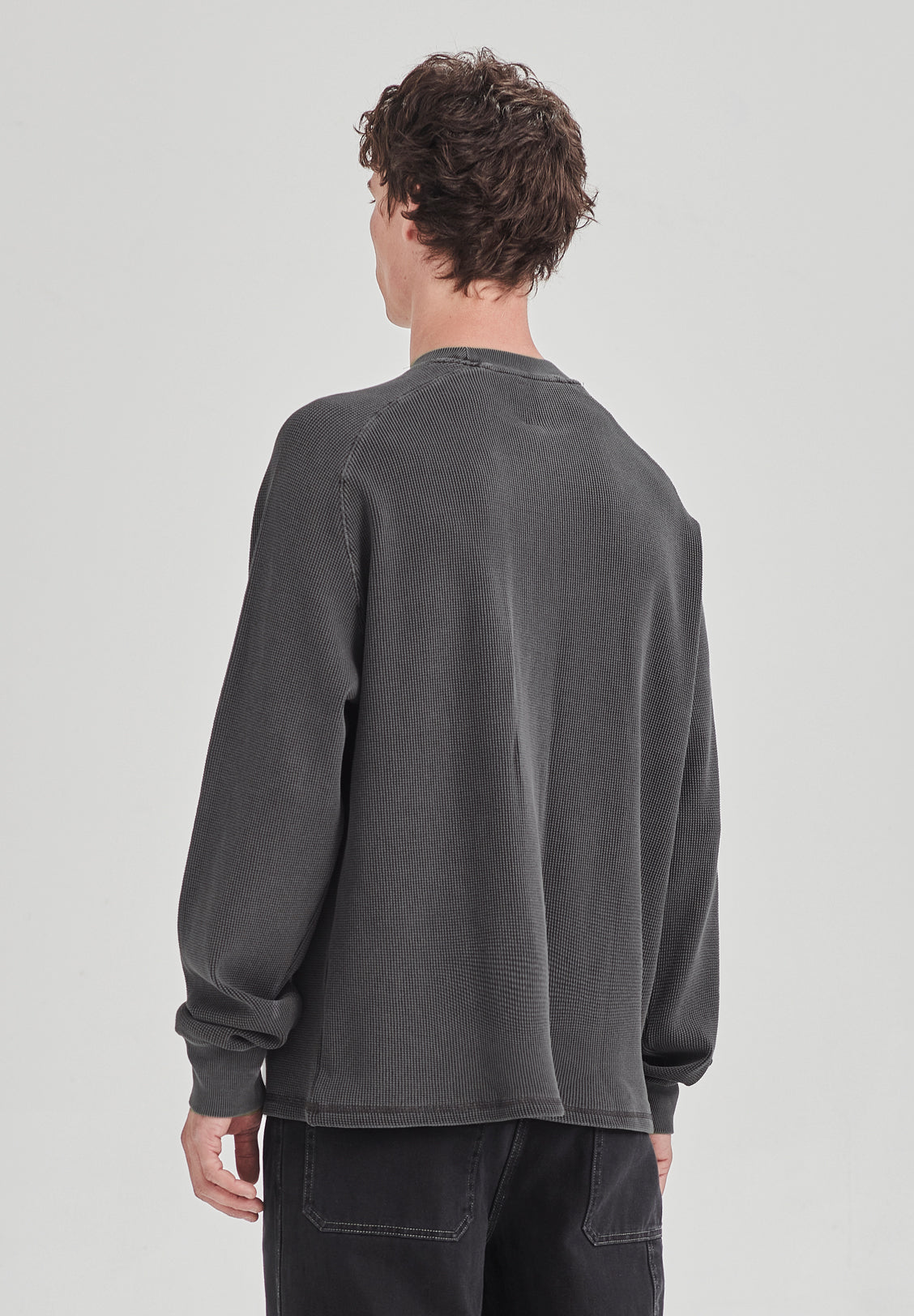 HEAVY WAFFLE LS, VINTAGE GREY