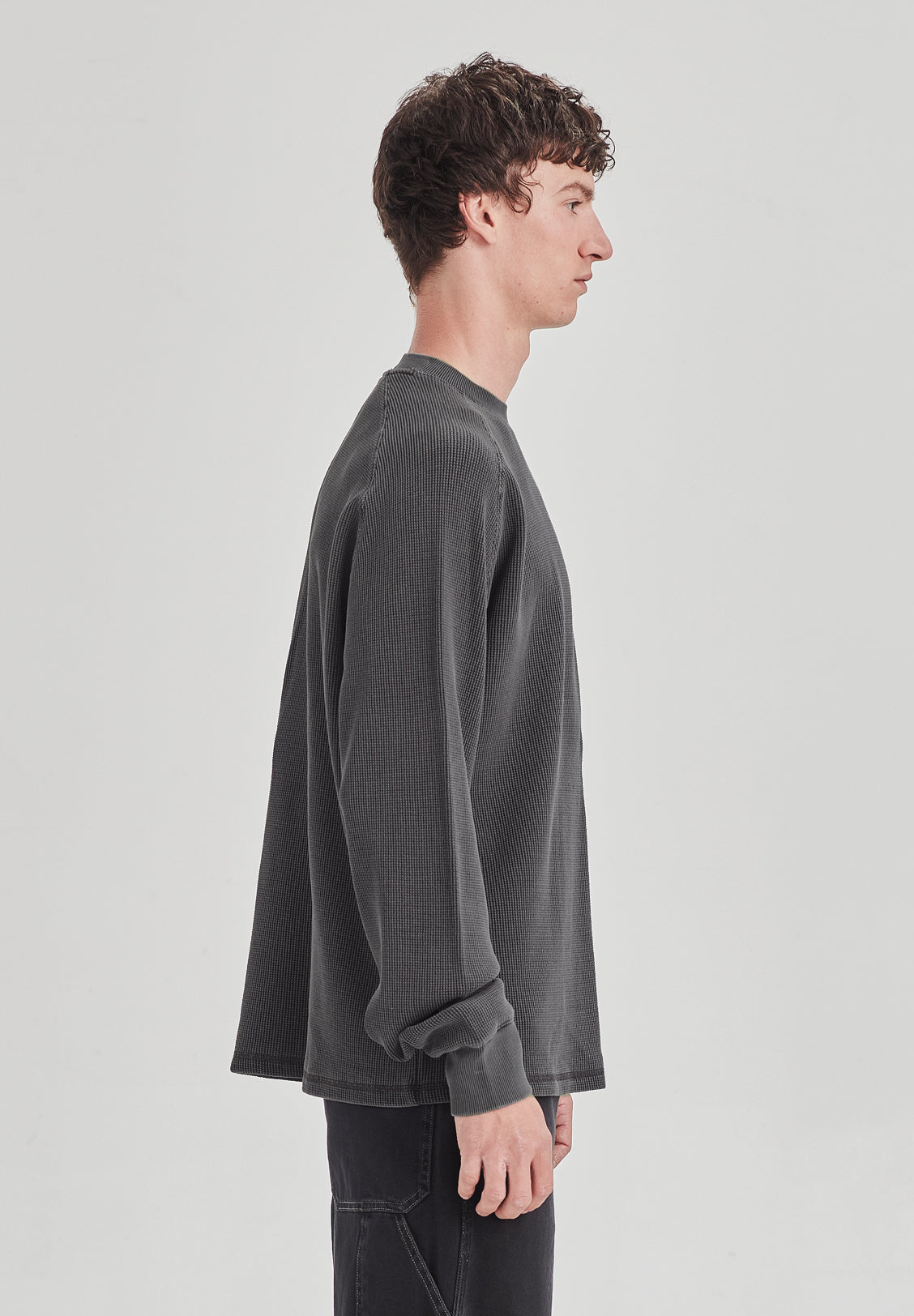 HEAVY WAFFLE LS, VINTAGE GREY