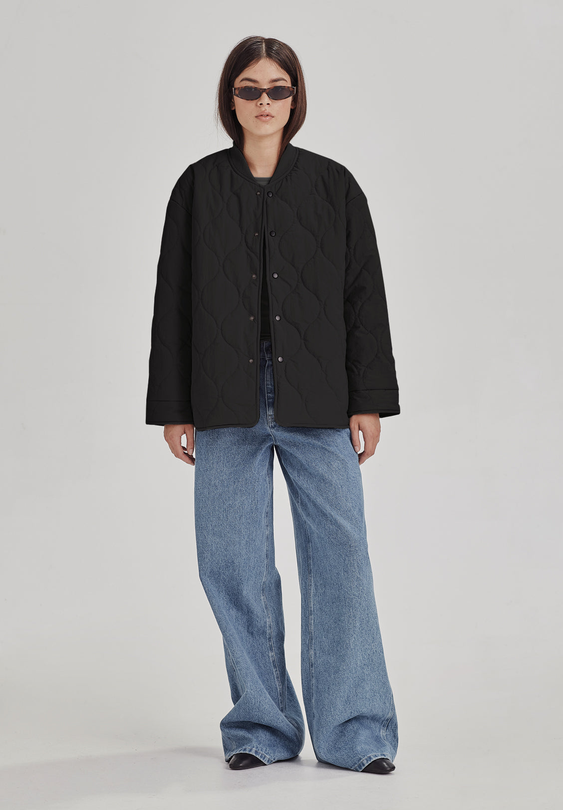 QUILTED JACKET, BLACK