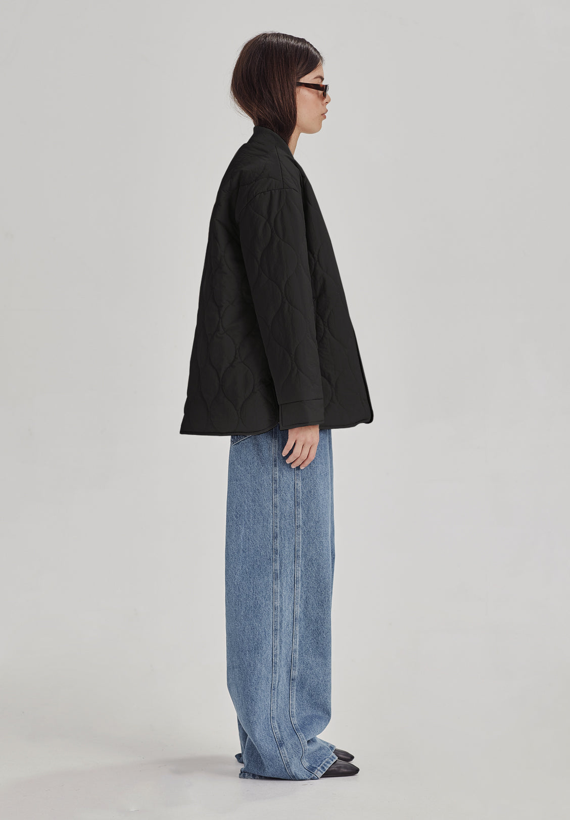 QUILTED JACKET, BLACK