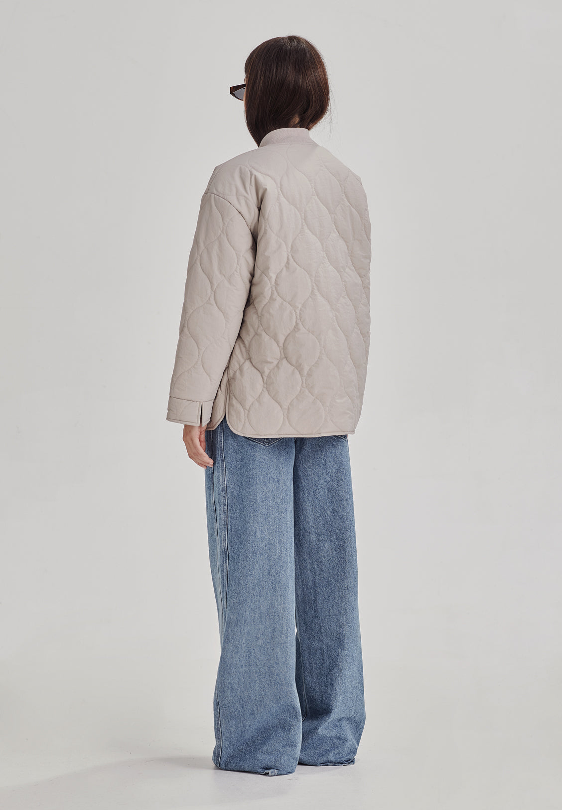 QUILTED JACKET, DOVE