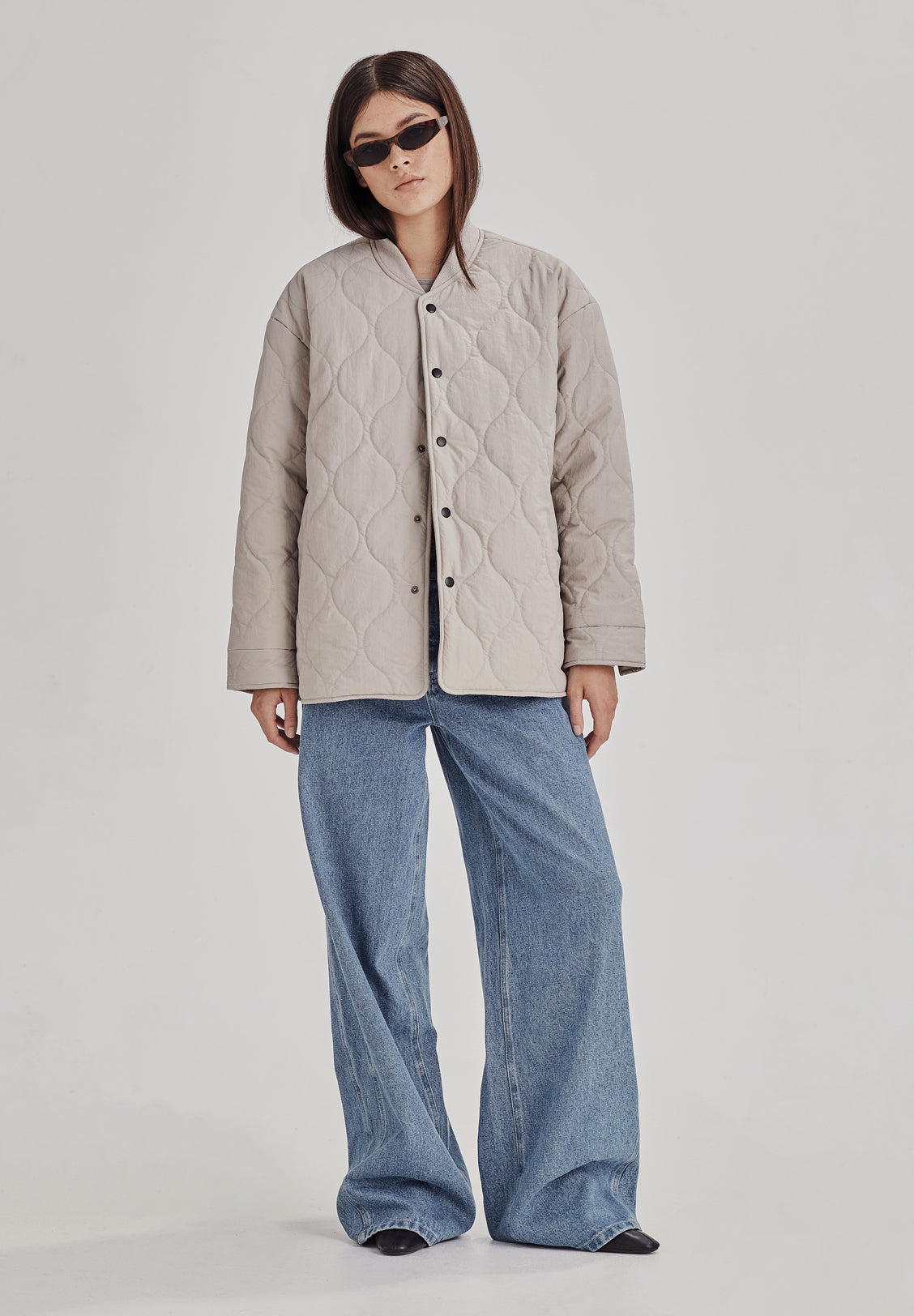 QUILTED JACKET, DOVE