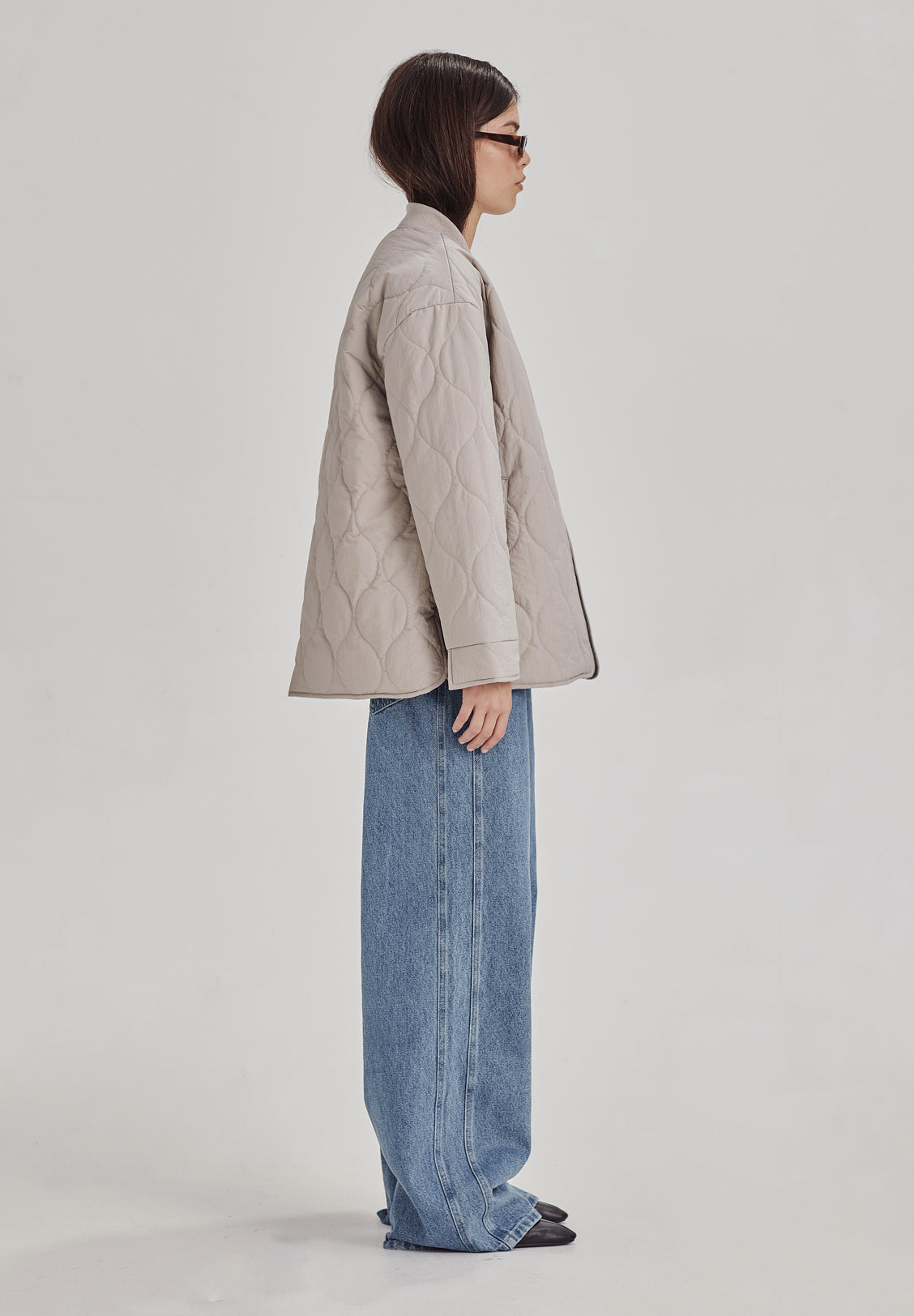QUILTED JACKET, DOVE