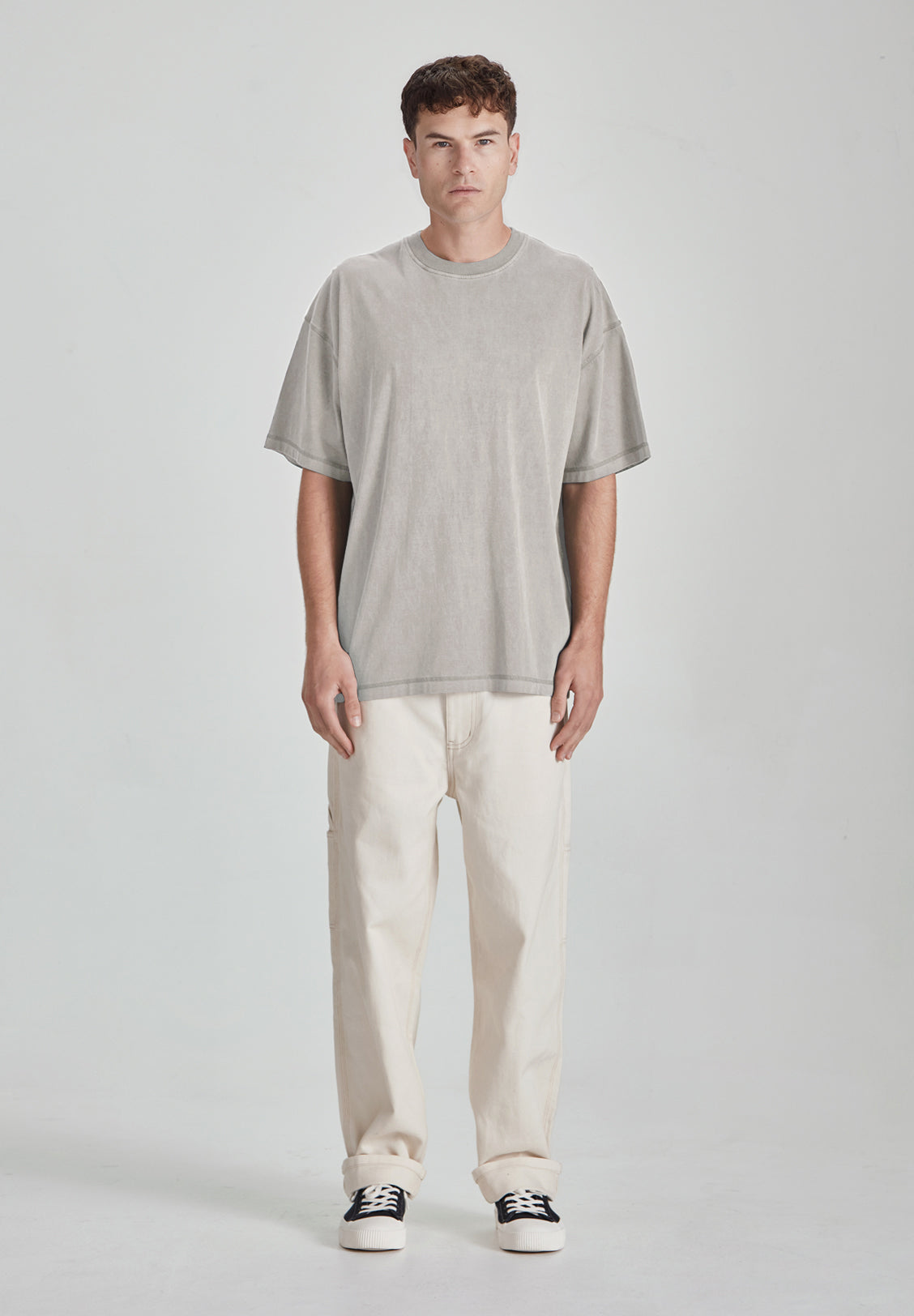 MENS OVERSIZED TEE, STONE