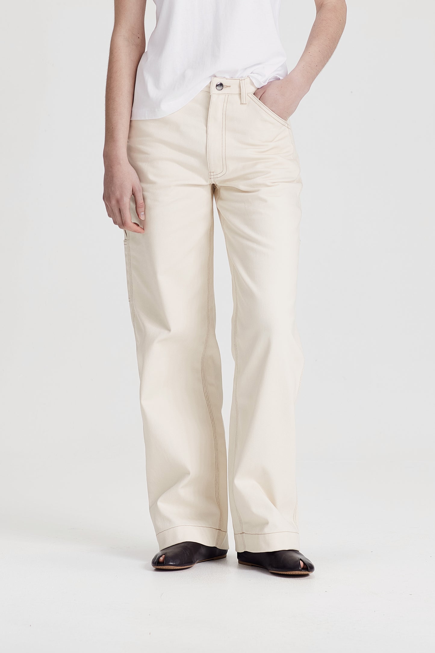 WOMENS CARPENTER PANT, ECRU