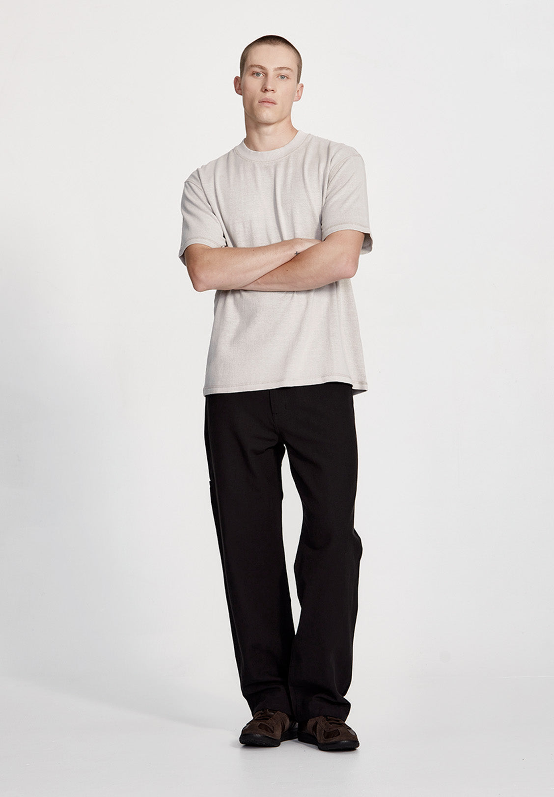 LINEN/COTTON WORK PANT, BLACK