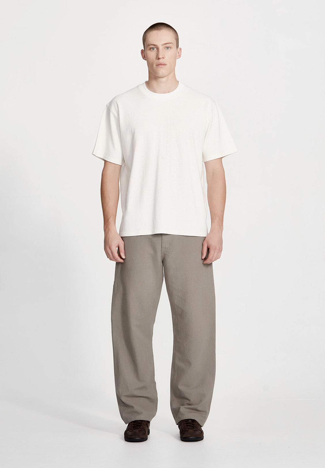 LINEN/COTTON WORK PANT, SMOKE