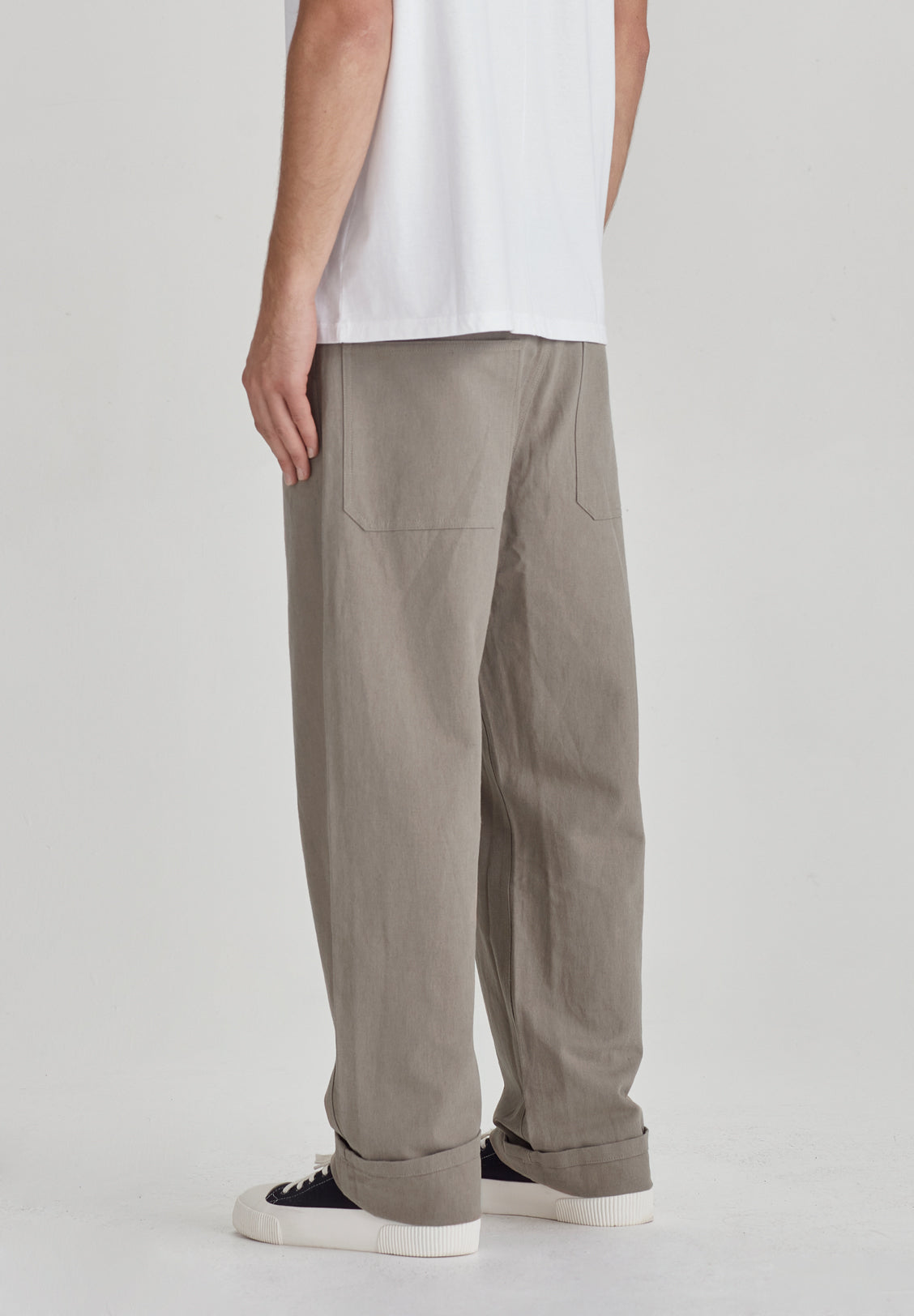 LINEN/COTTON WORK PANT, SMOKE – LAST ONES