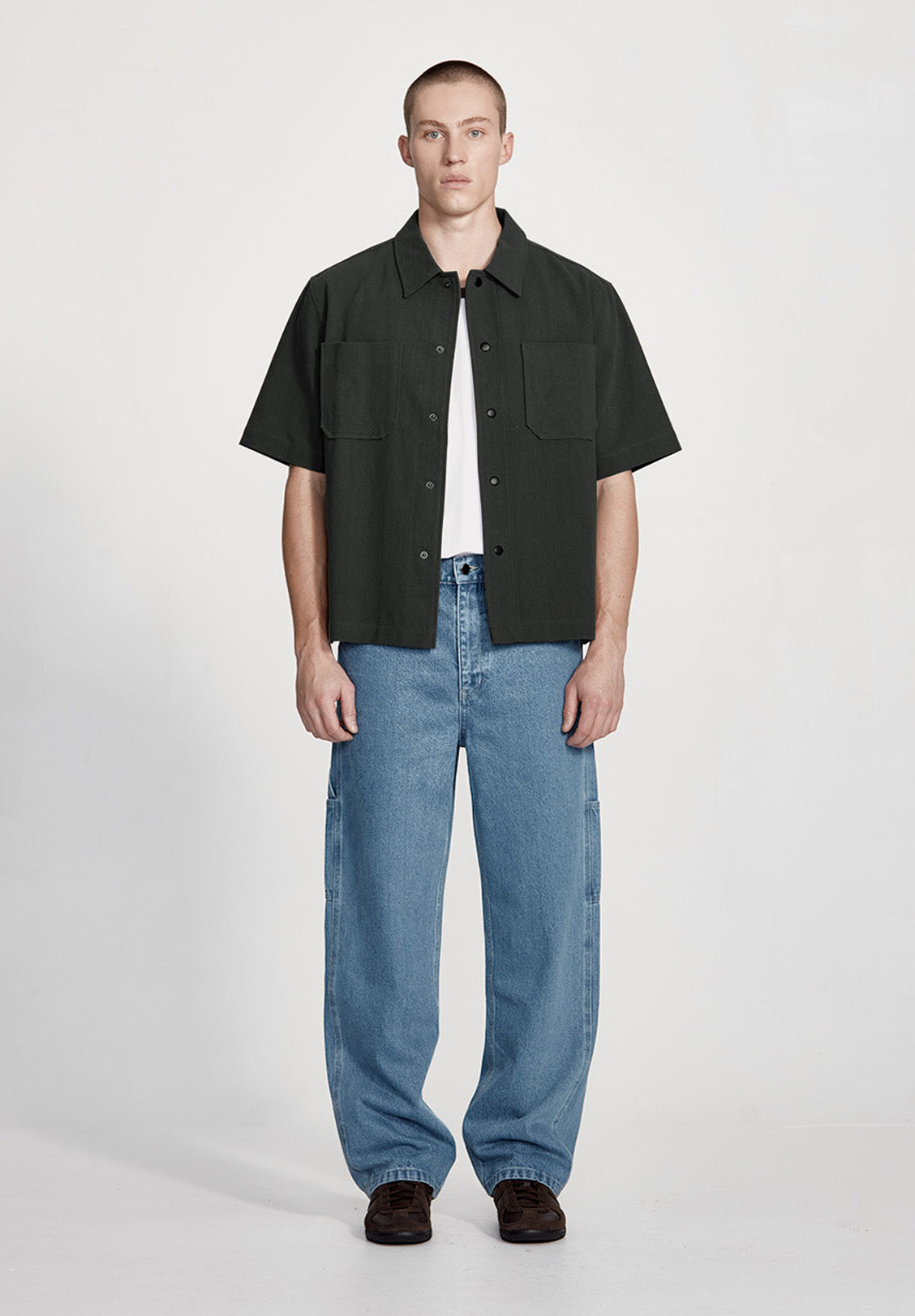 MENS BOX FIT OVERSHIRT, BLACK