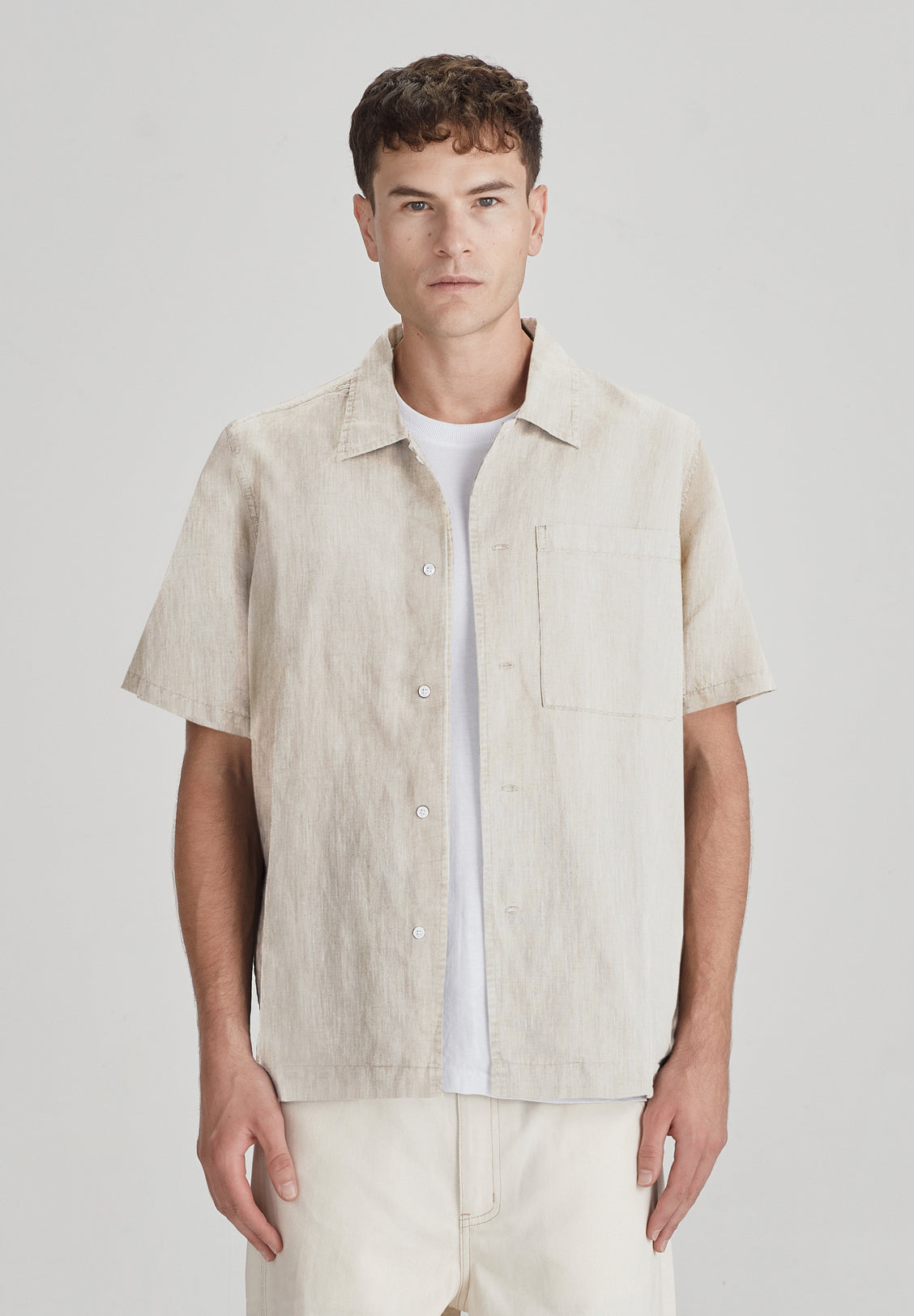 CAMPUS SS SHIRT, NATURAL