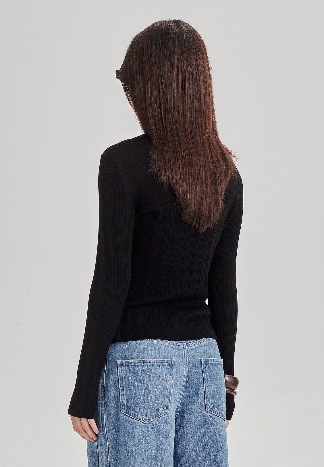 SUPERFINE MERINO BASE KNIT LS, BLACK