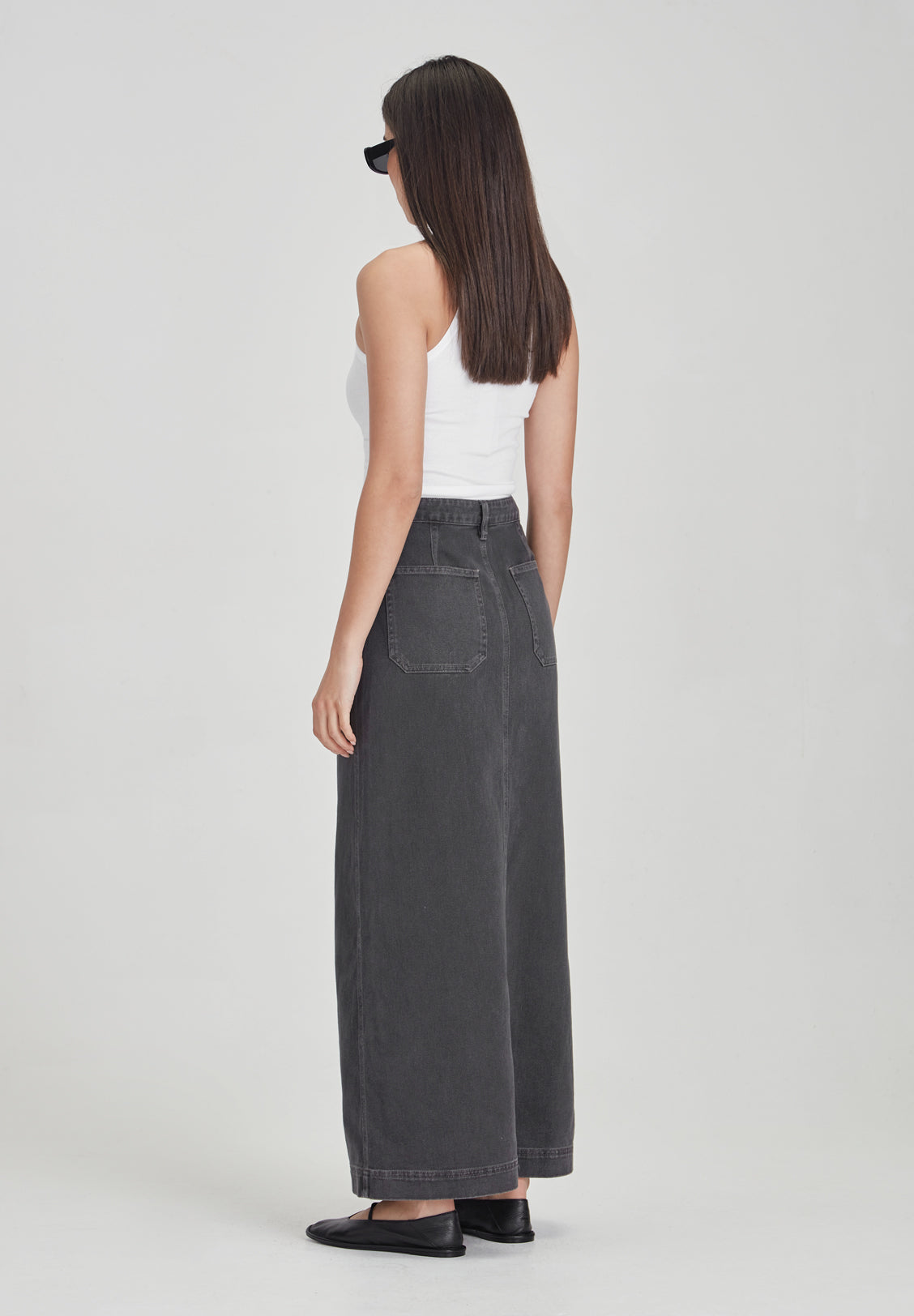 CARPENTER MAXI SKIRT, VINTAGE GREY