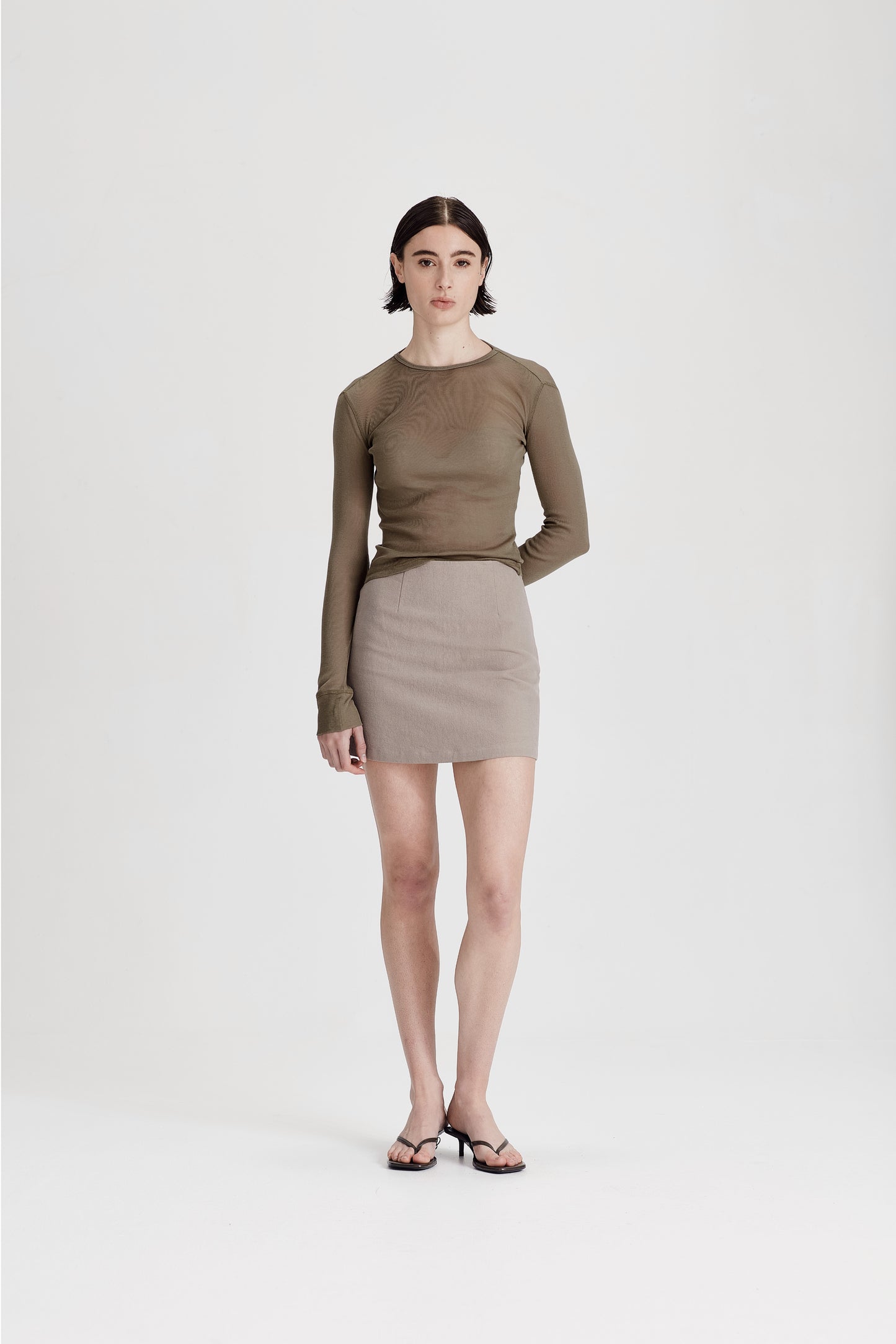 ULTRAFINE LS LAYER TEE, OLIVE