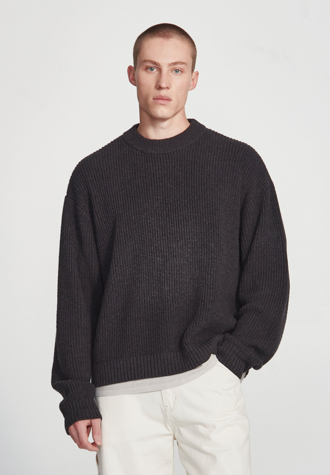 OVERSIZED KNIT JUMPER, CHARCOAL
