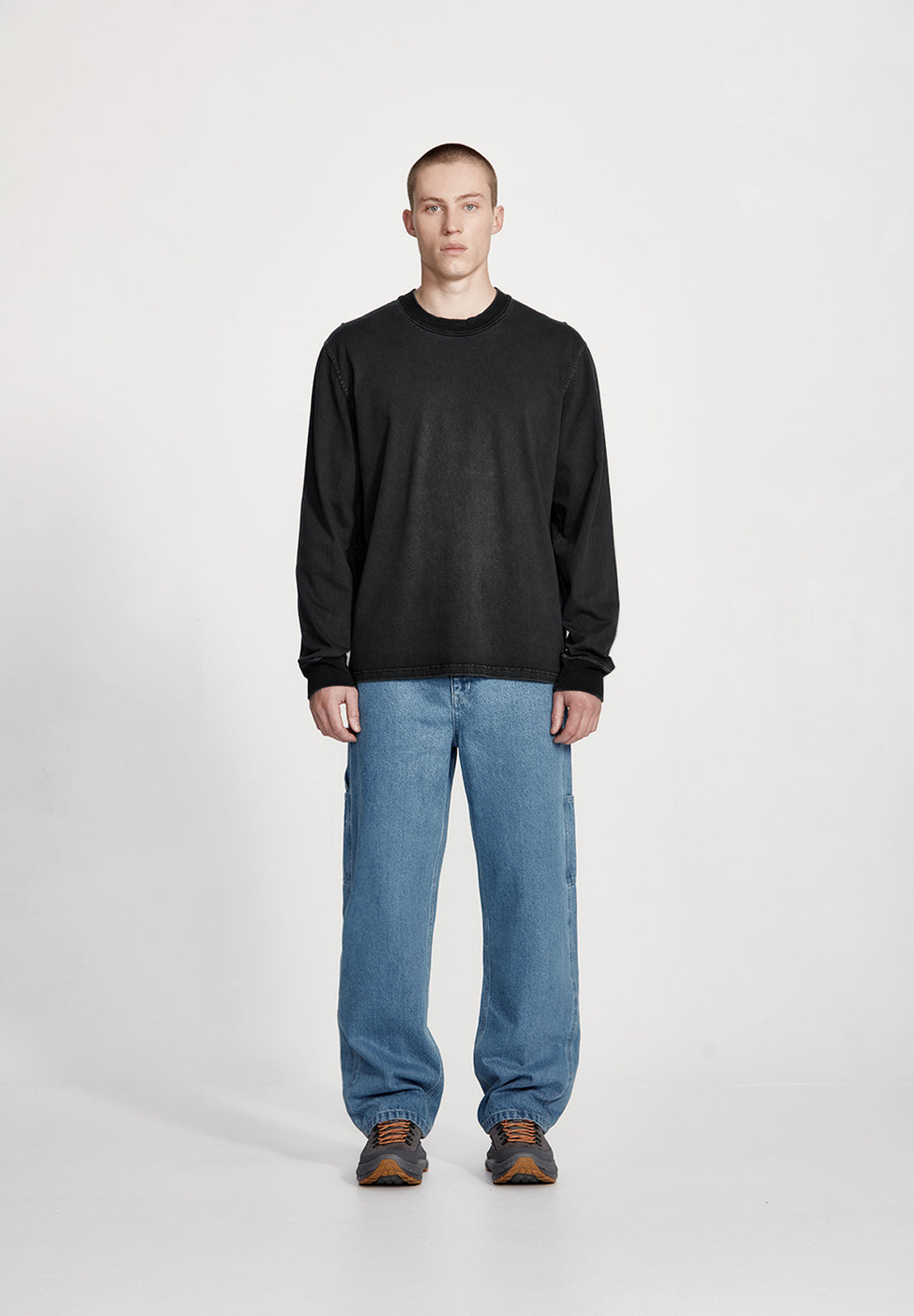 HEAVY LS TEE, VINTAGE BLACK