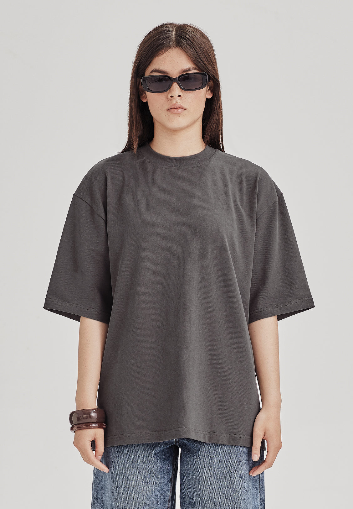 HEAVY LONGLINE TEE, GRAPHITE