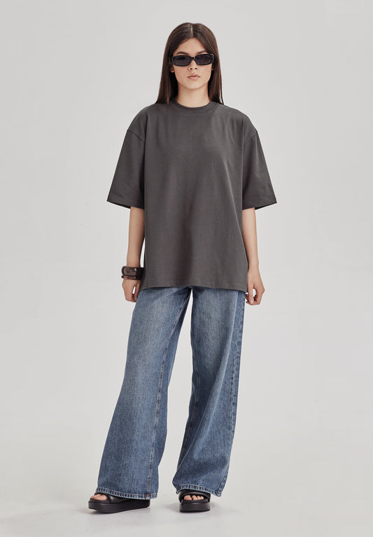 HEAVY LONGLINE TEE, GRAPHITE