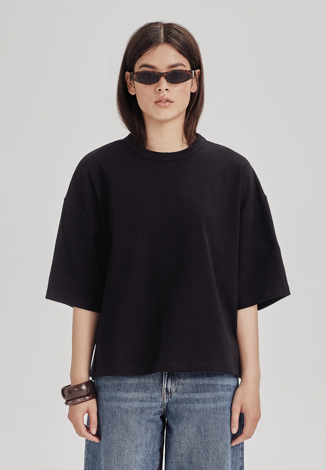 HEAVY BOXY TEE, BLACK